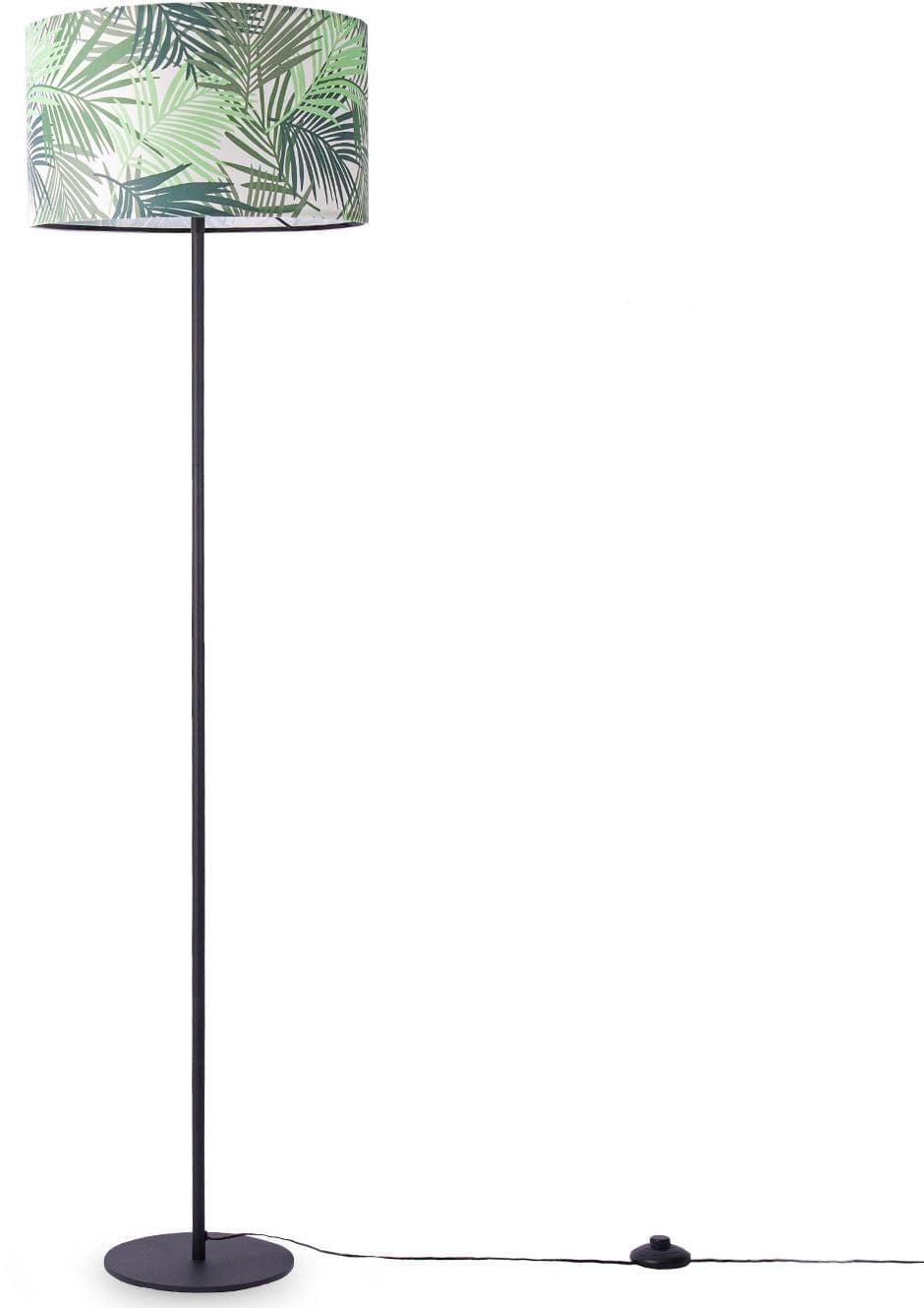 PACO HOME Stehlampe Ostende 534 Schwarz Palmen-Motiv