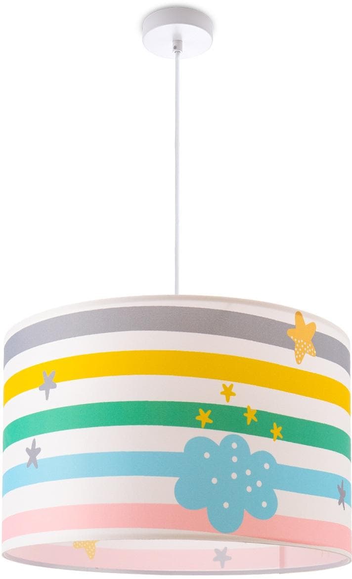 PACO HOME Pendelleuchte Tweet 462 Weiß Regenbogen E27