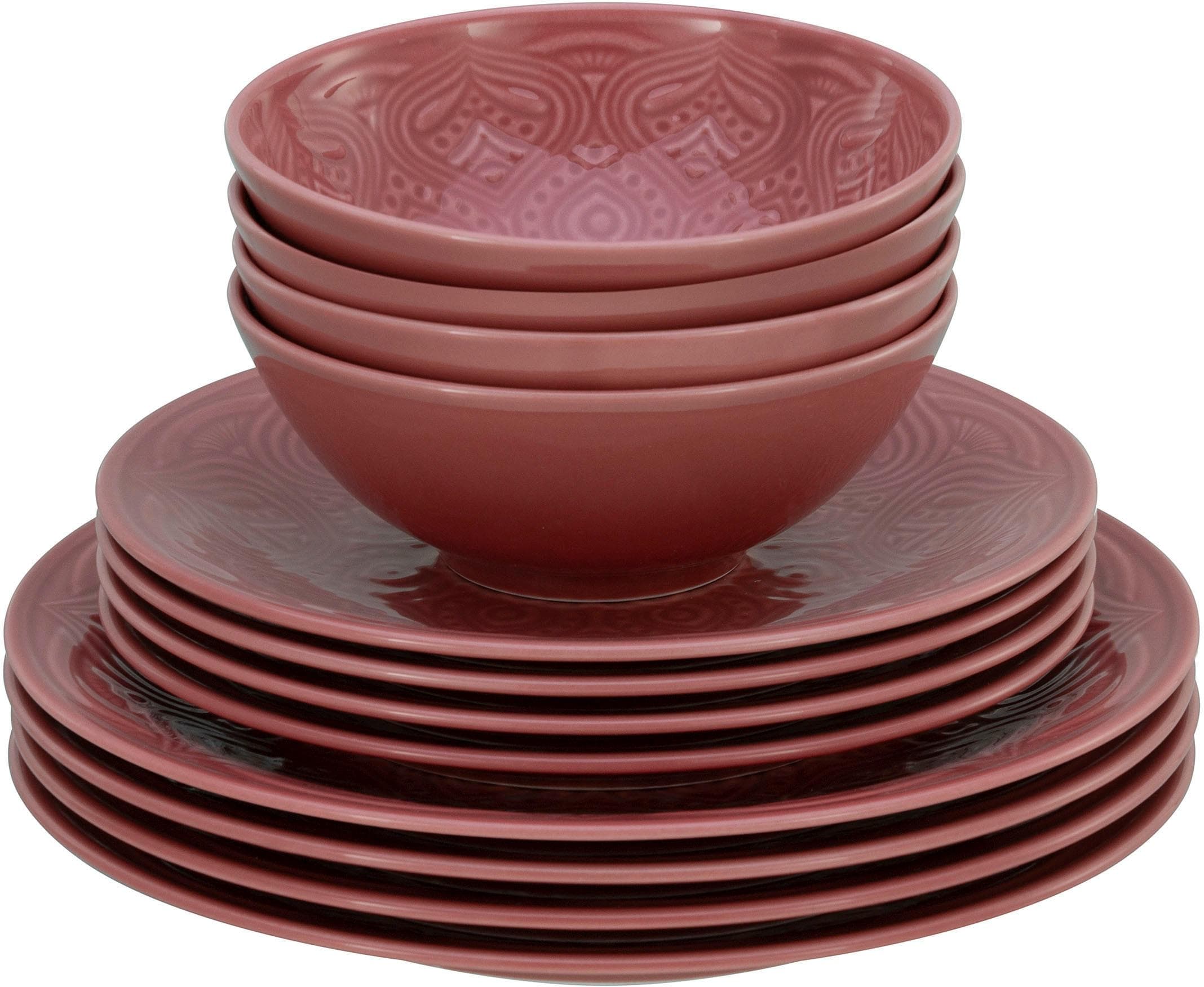 Creatable Teller-Set Orient Mandala 12-tlg. Rot Porzellan