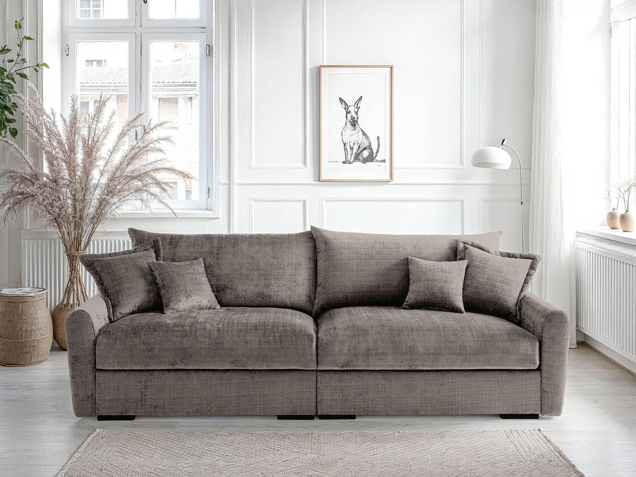 Big-Sofa HOME AFFAIRE Finka 190 cm Chenille-Struktur Federkern