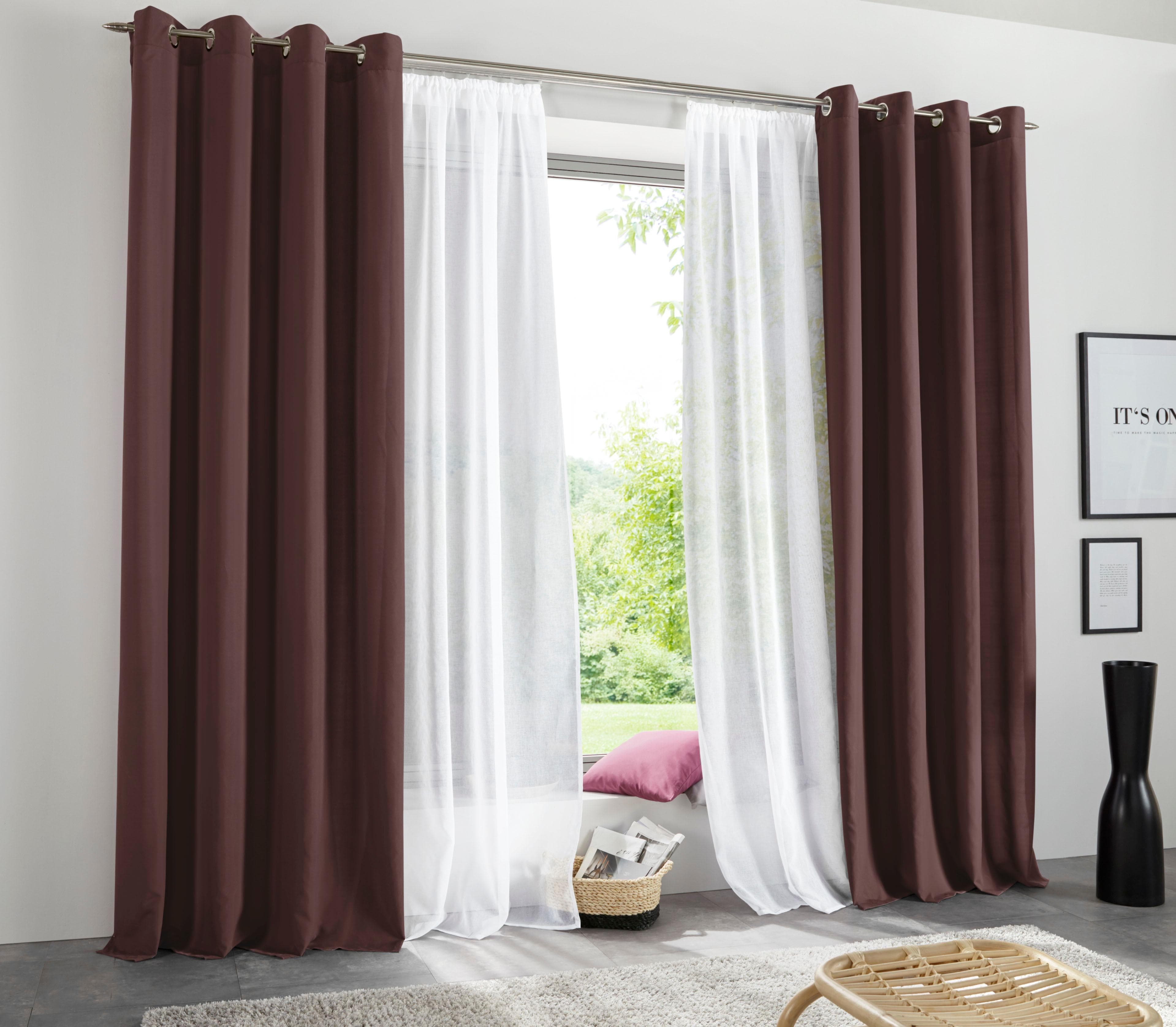 Vorhang MY HOME Raja Braun Blickdichtes Material