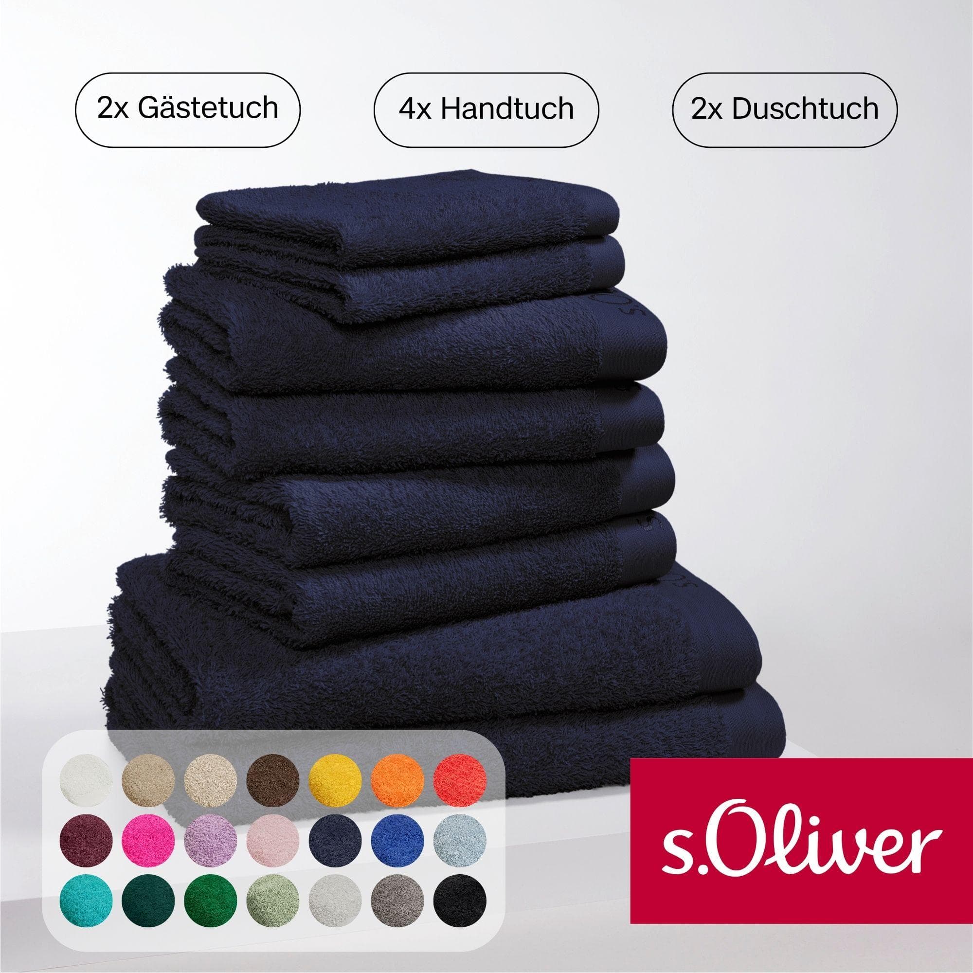 s.Oliver Handtuch Set 8-tlg. Marineblau 100% Baumwolle 600 g/m²