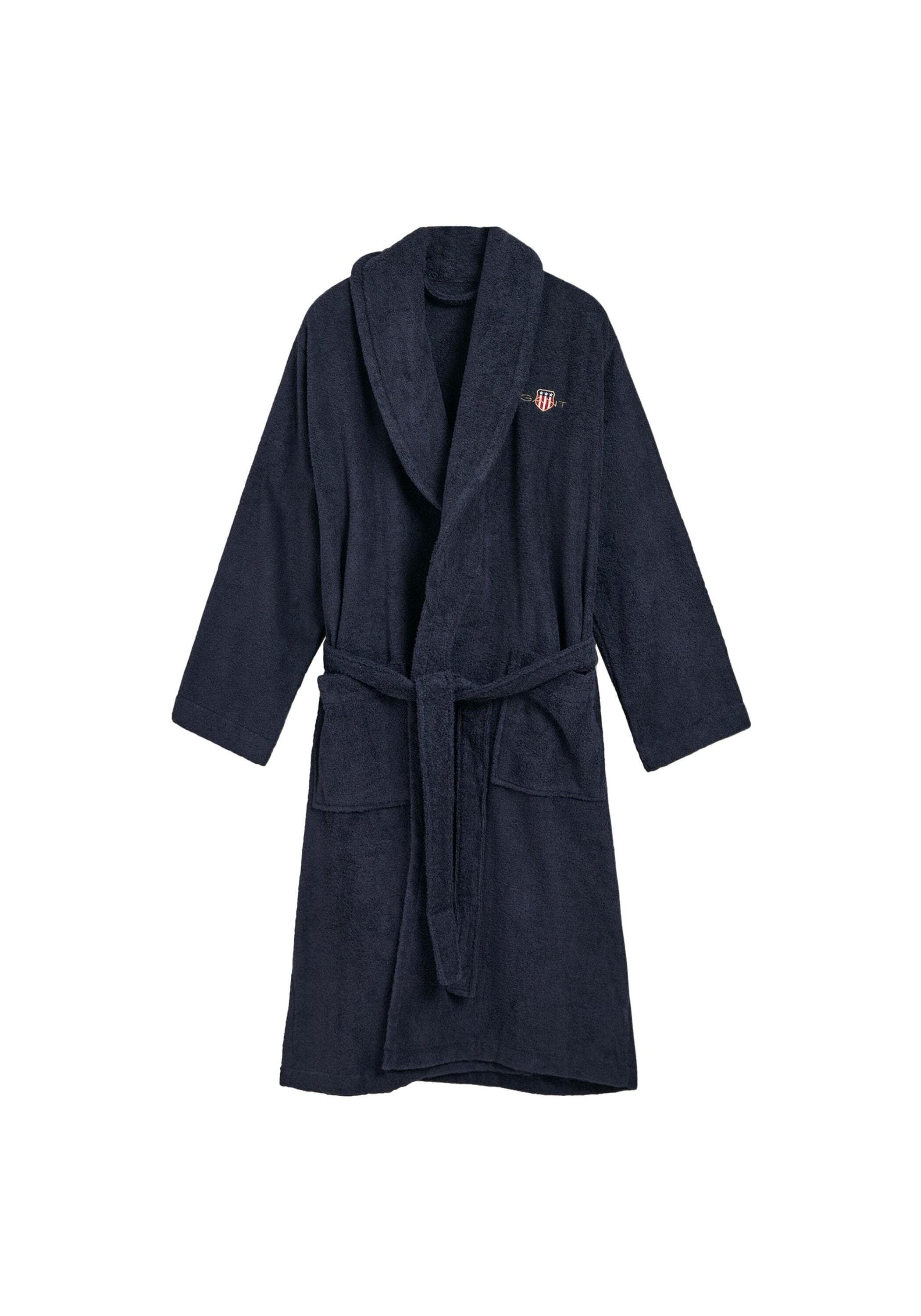 GANT Bademantel ARCHIVE SHIELD TERRY ROBE Dunkelblau Gr. M