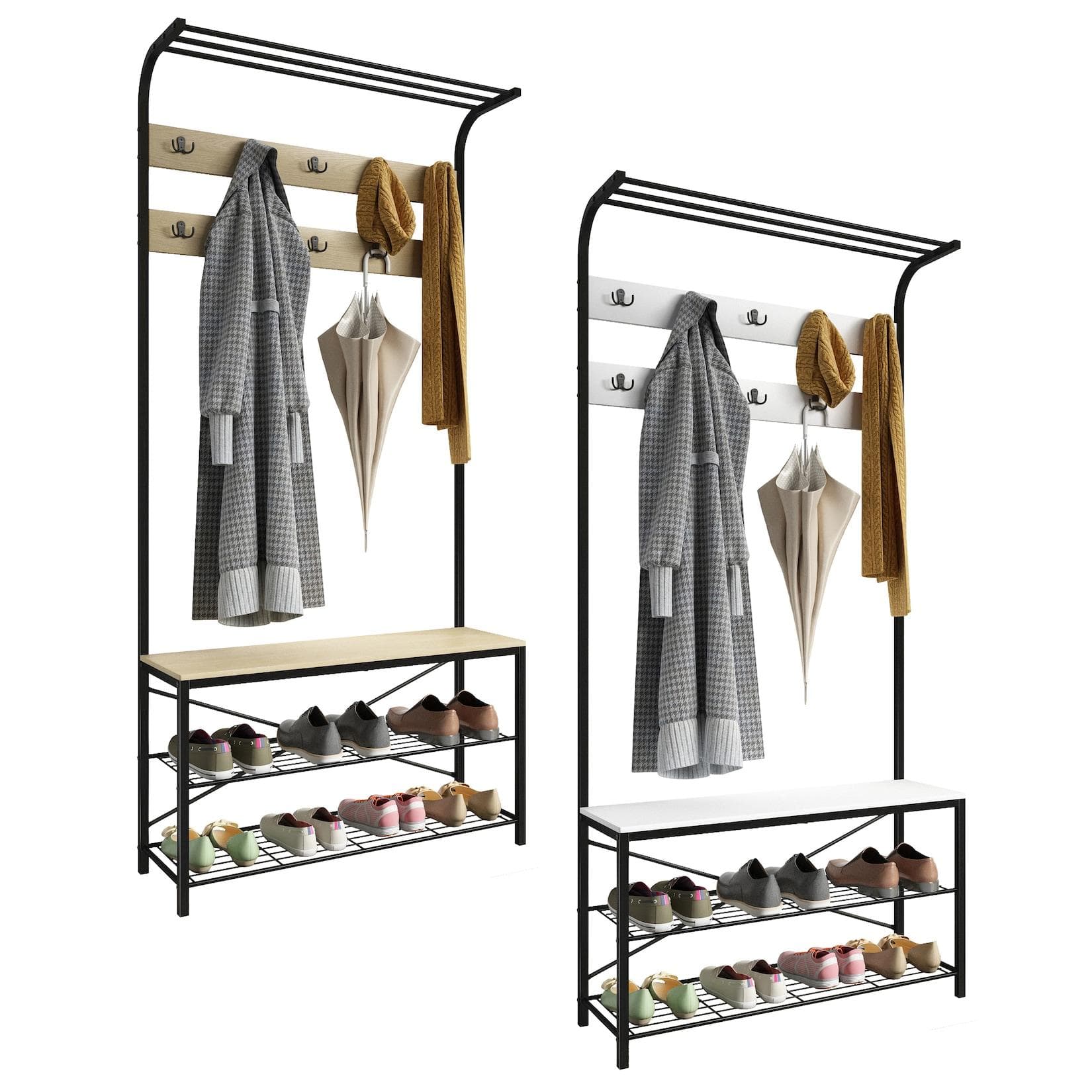 VCM Schuhregal Taliro Garderobe mit Sitzfläche und Kleiderhaken