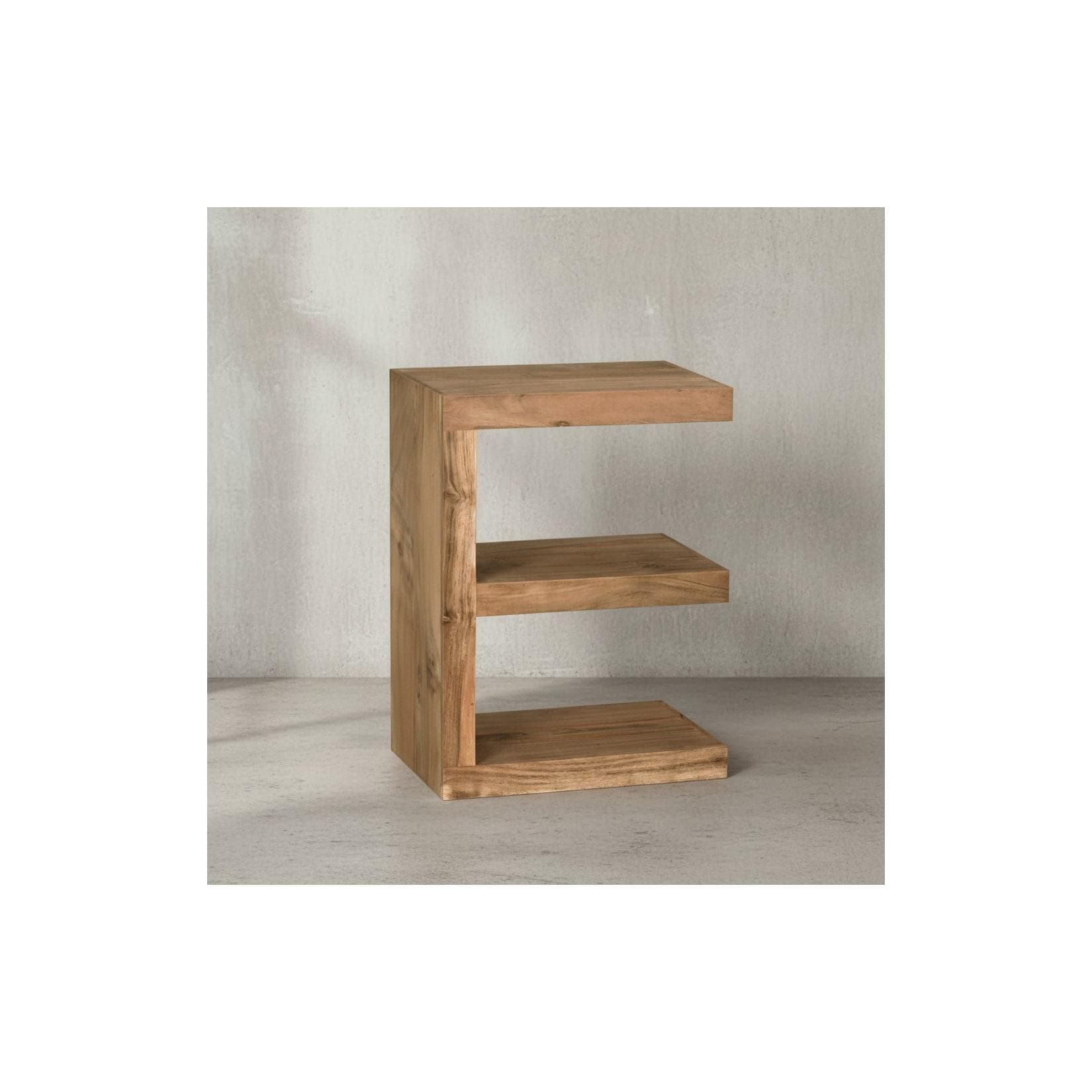 KADIMA DESIGN Beistelltisch "E" Cube NAKO Massivholz Akazie