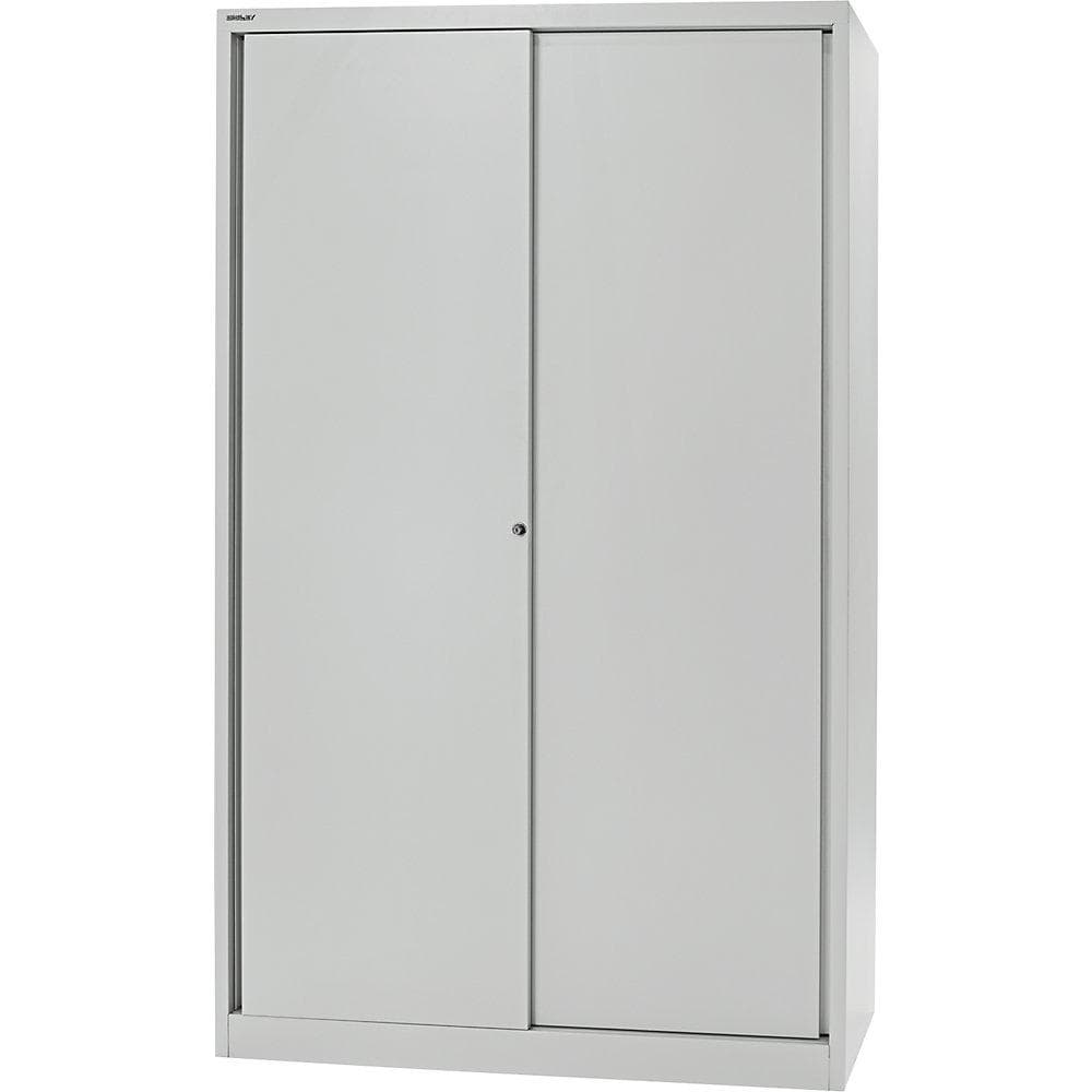 BISLEY Schiebetürenschrank ECO lichtgrau 4 Böden