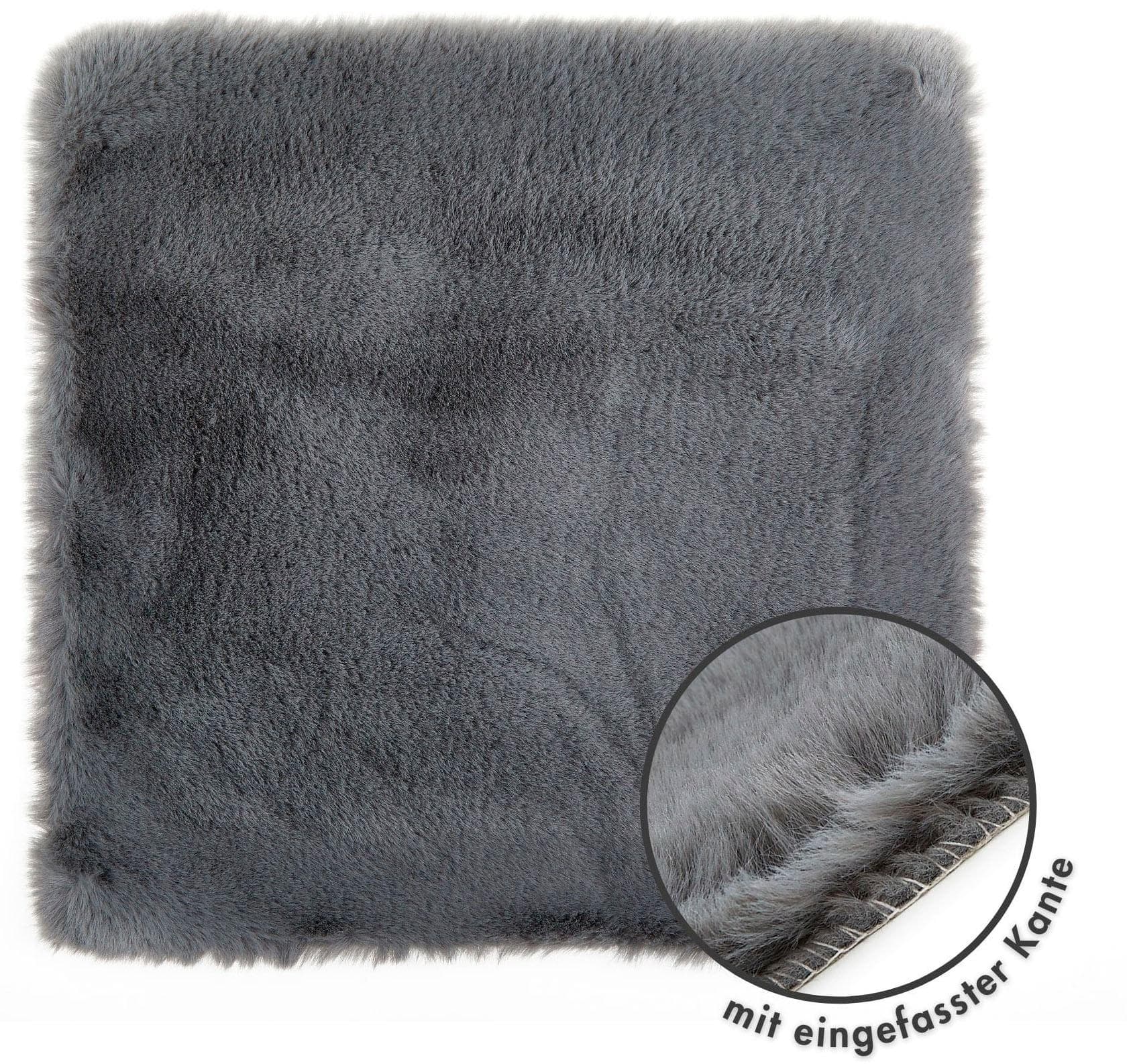 LUXOR living Stuhlkissen Novara Grau Kunstfell 40x40 cm