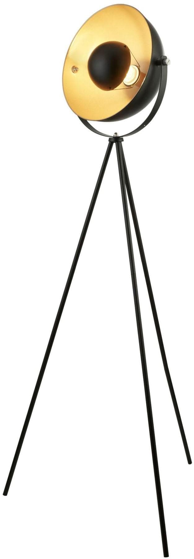 Searchlight Blink Tripod Stehleuchte Mattschwarz Gold Edelstahl