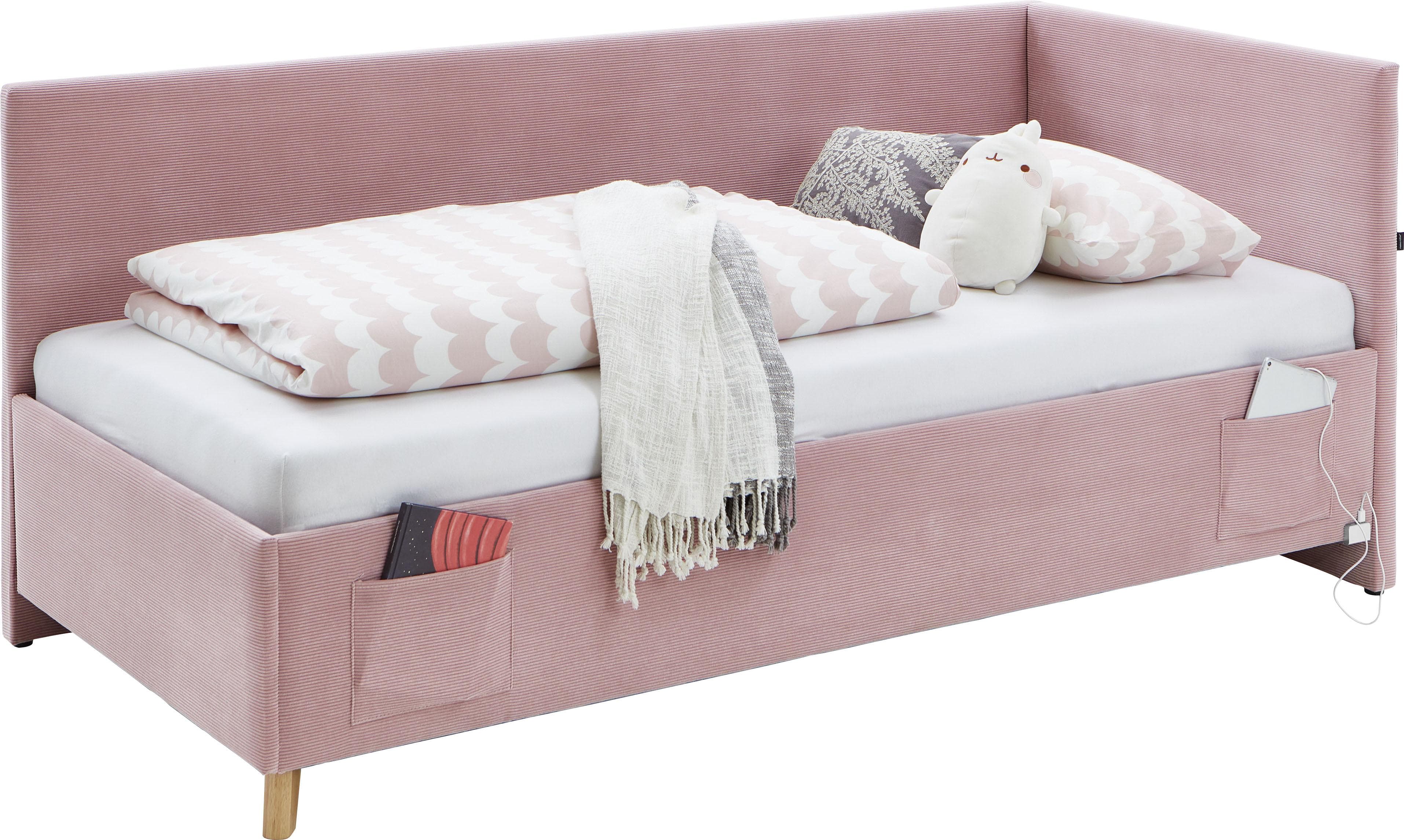 MEISE.MÖBEL COOL II Kinderbett Rosa mit USB-Anschluss Cord