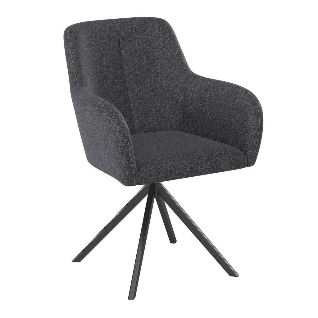 Ambia Garden Gartenstuhl Anthrazit Dunkelgrau Metall Textil Drehkreuz