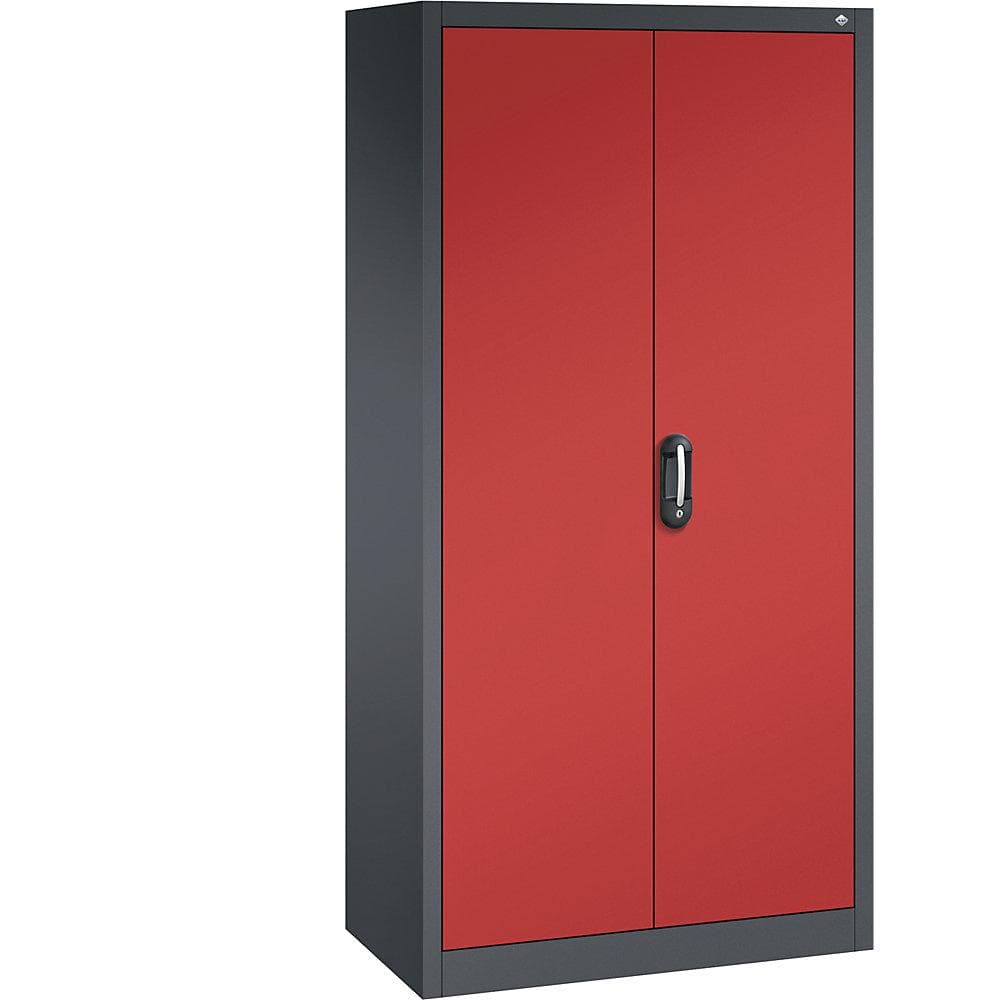 C+P ACURADO Büroschrank 930x500 mm Stahl schwarzgrau/feuerrot