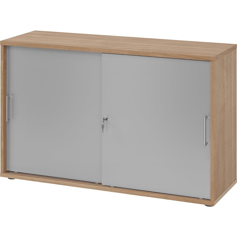 eurokraft pro Schiebetürenschrank Nussbaum/Alusilber