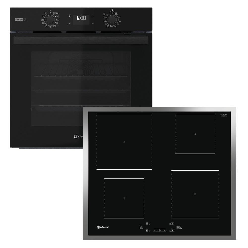 Modernes Backofen-Set in Schwarz aus Vollglas