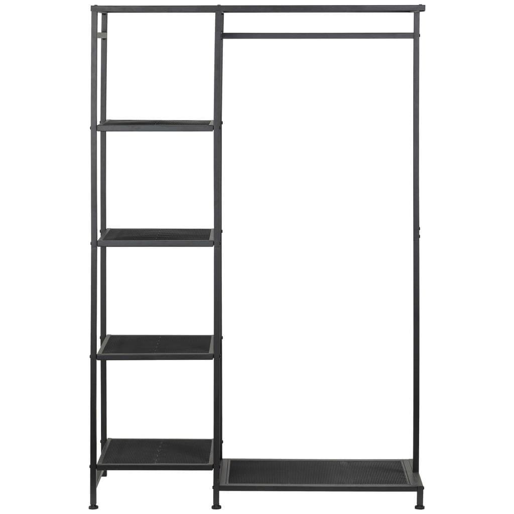 PBJ Garderobenschrank Schwarz Metall 5 Fächer