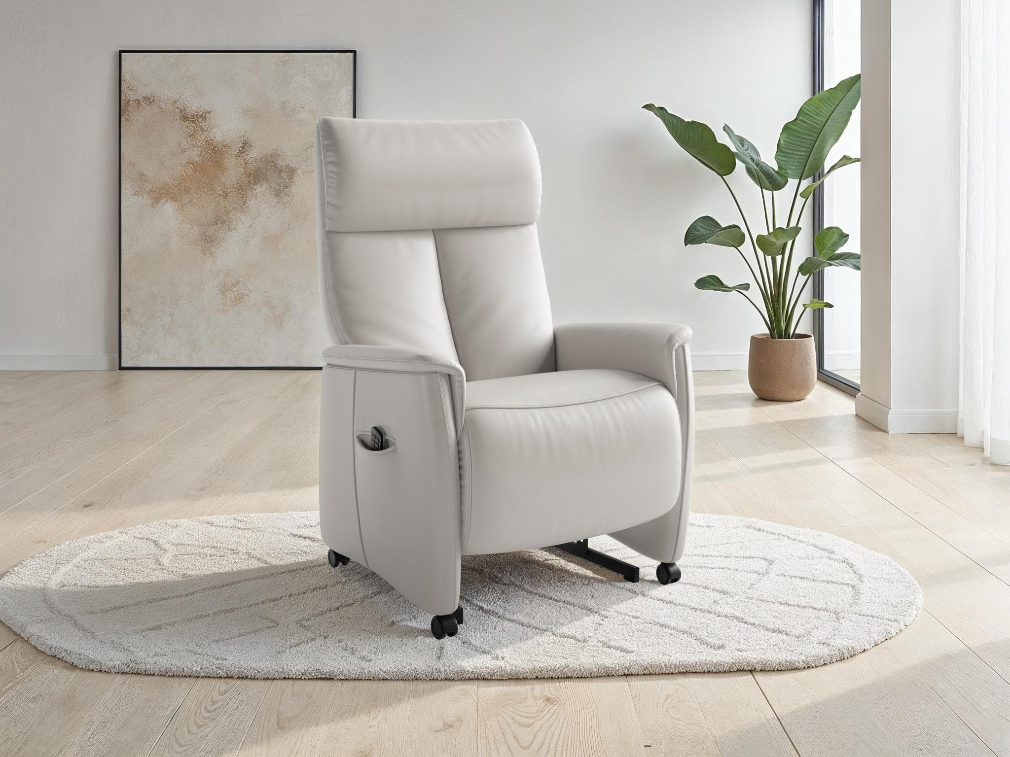 SIT & MORE TV-Sessel Cremona Comfort Plus reinweiß elektrisch verstellbar