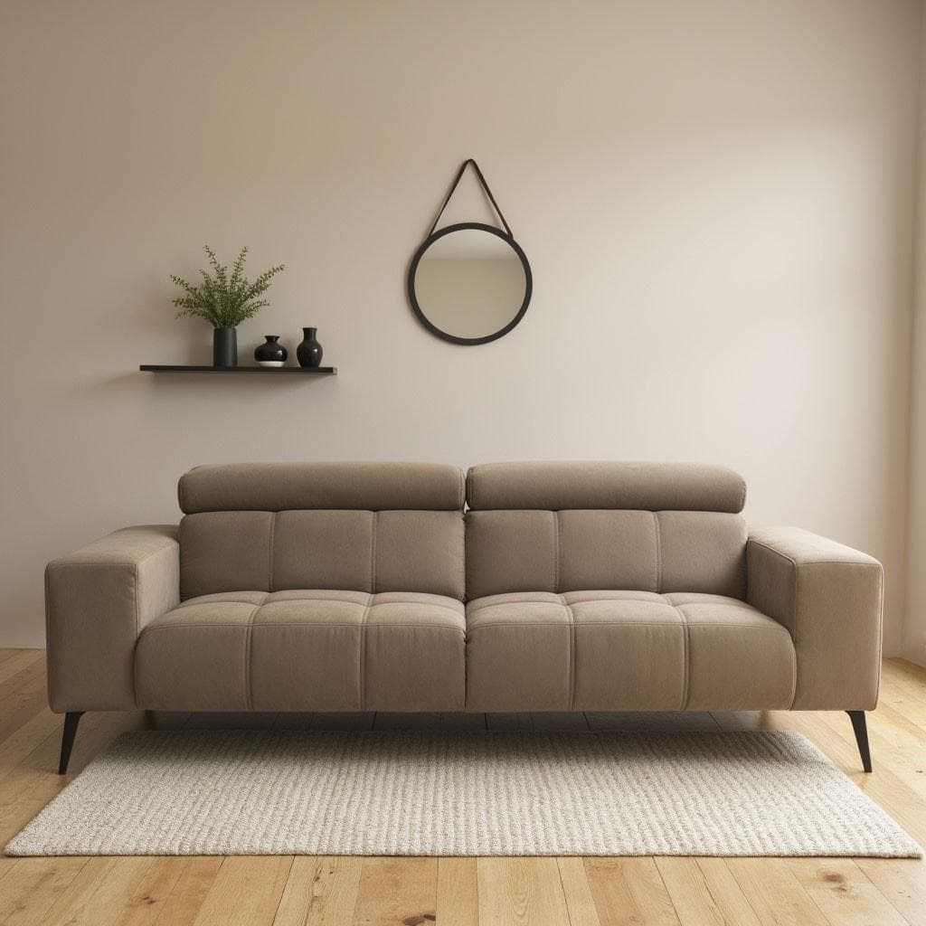 DOMO COLLECTION Trento 2-Sitzer Sofa Taupe Microfaser