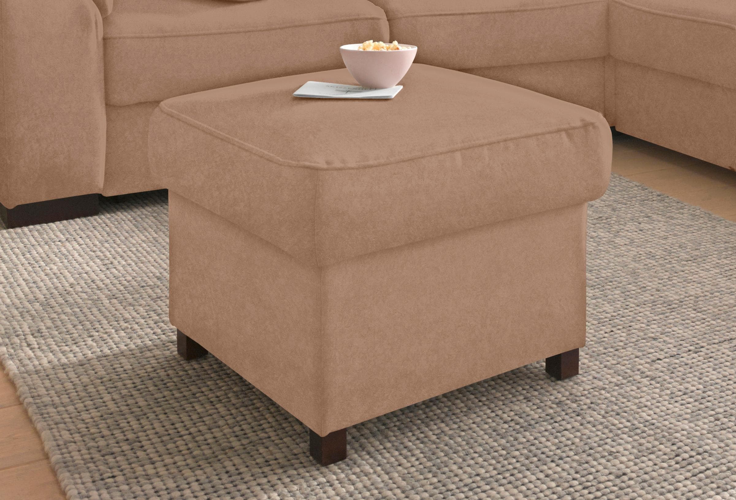 Sit & More Polsterhocker Montego mit Stauraum Braun