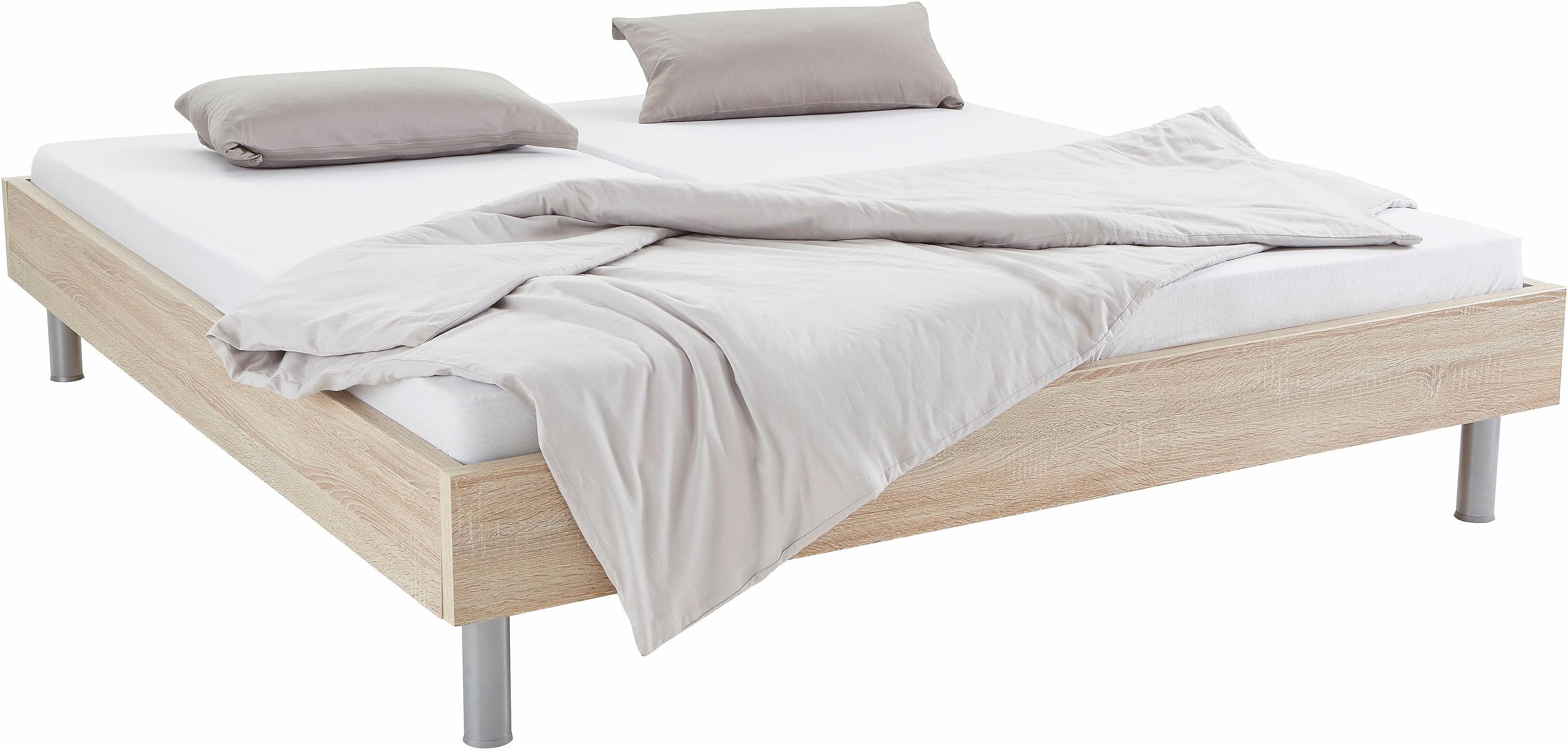 WIMEX Bettgestell Easy 160x200 cm Braun Metallfüße