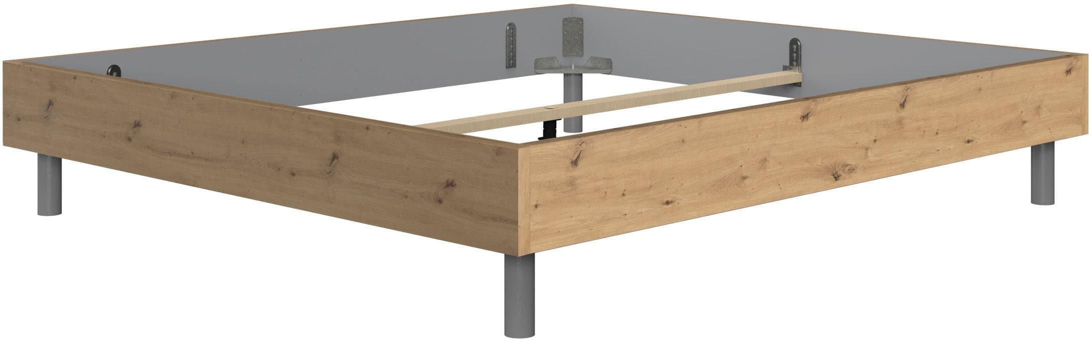 Wimex Easy Bettgestell Braun Eiche Alufarben 160x200 cm