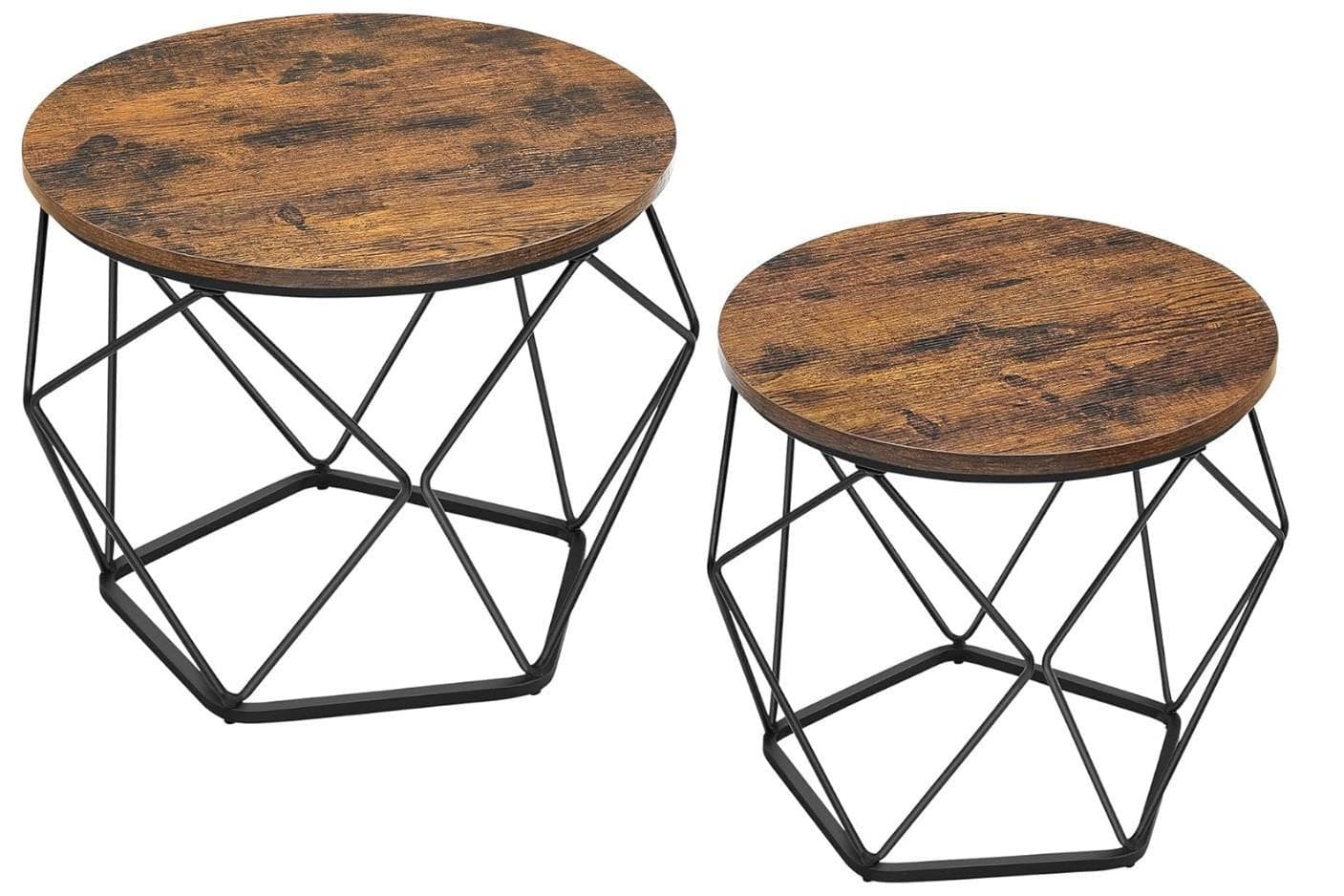 Couchtisch Ø ca. 60 cm Braun/Schwarz Modern