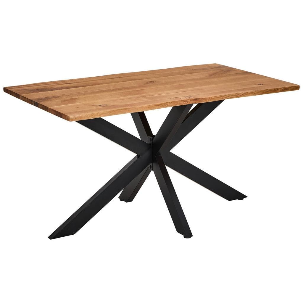 Linea Natura Esstisch Eiche Holz Metall 80x76x140 cm