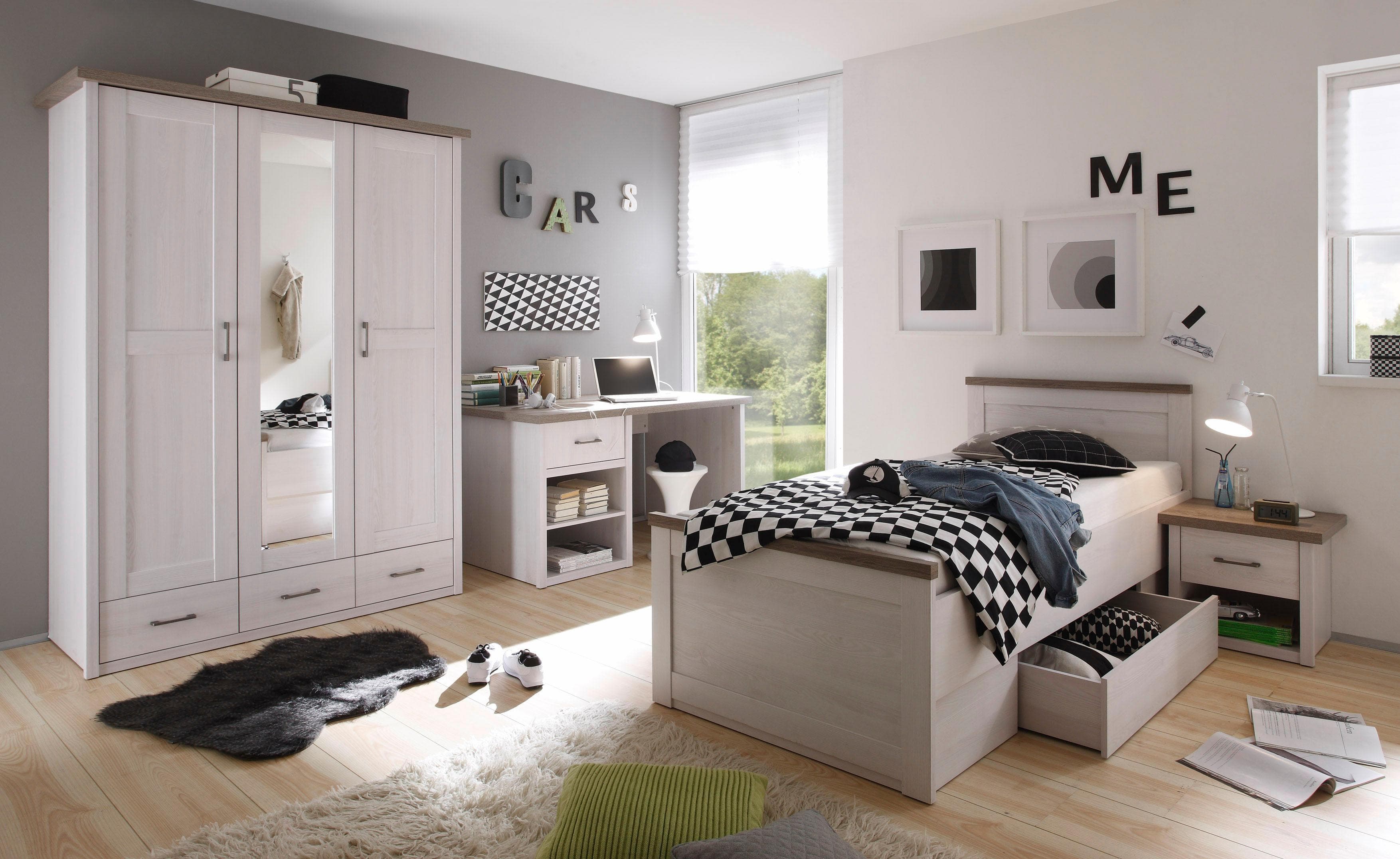 BEGABINO Jugendzimmer-Set Luca 4-tlg. Weiß Landhaus
