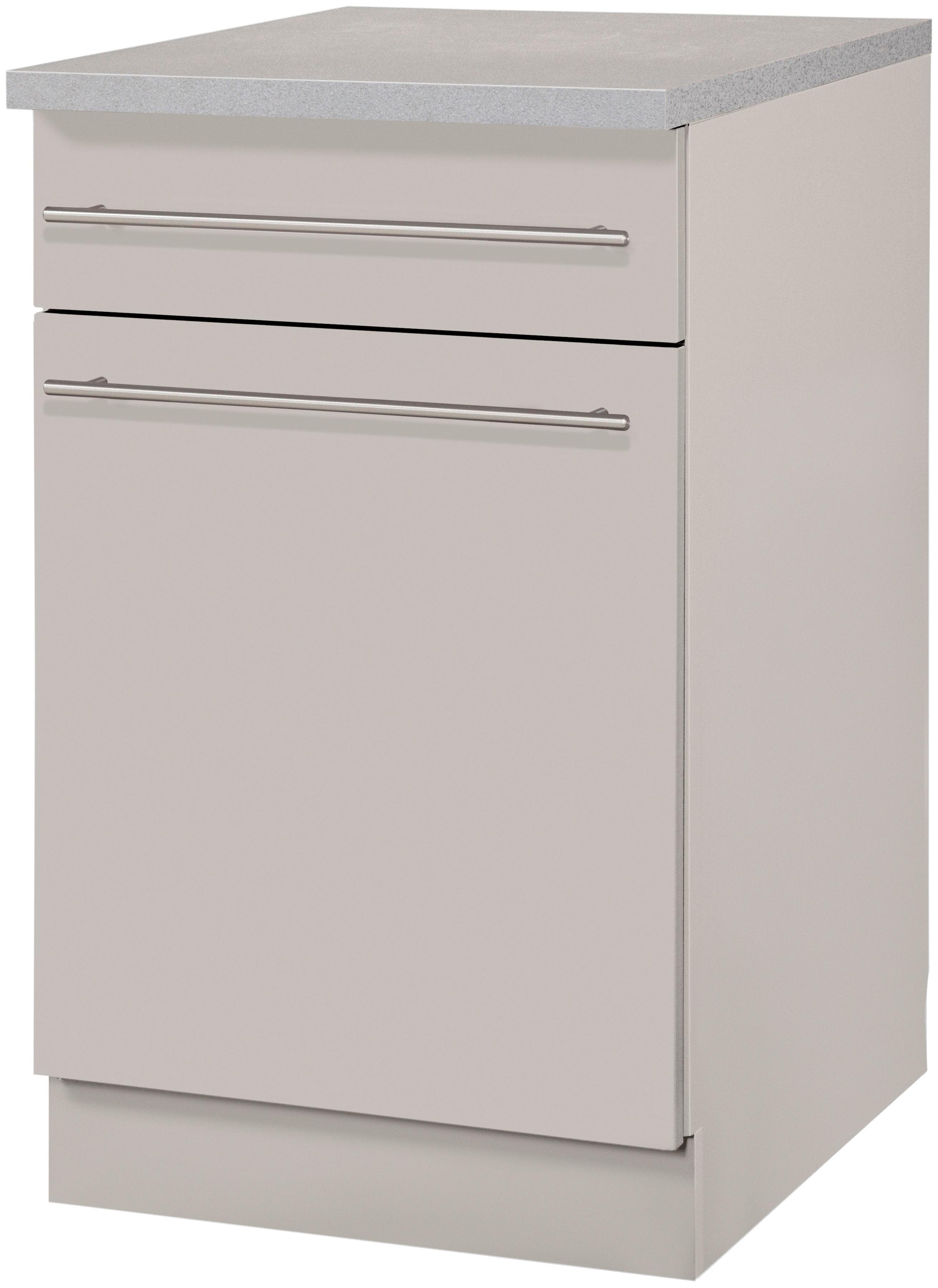Wiho Küchen Unterschrank Chicago Beige Grau 60cm