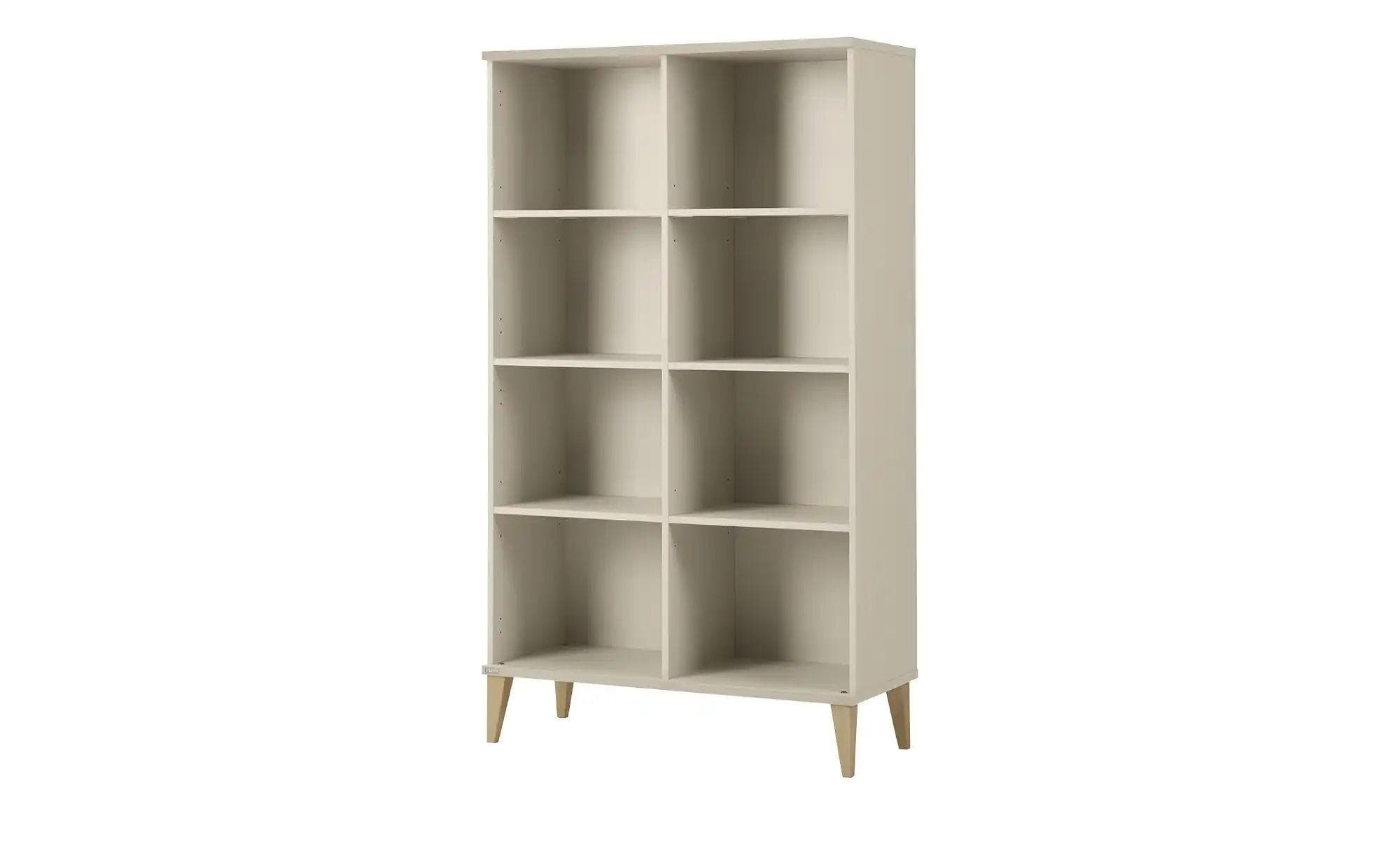 PAIDI JONTE Standregal Beige mit 8 Fächern und Massivholz-Füßen