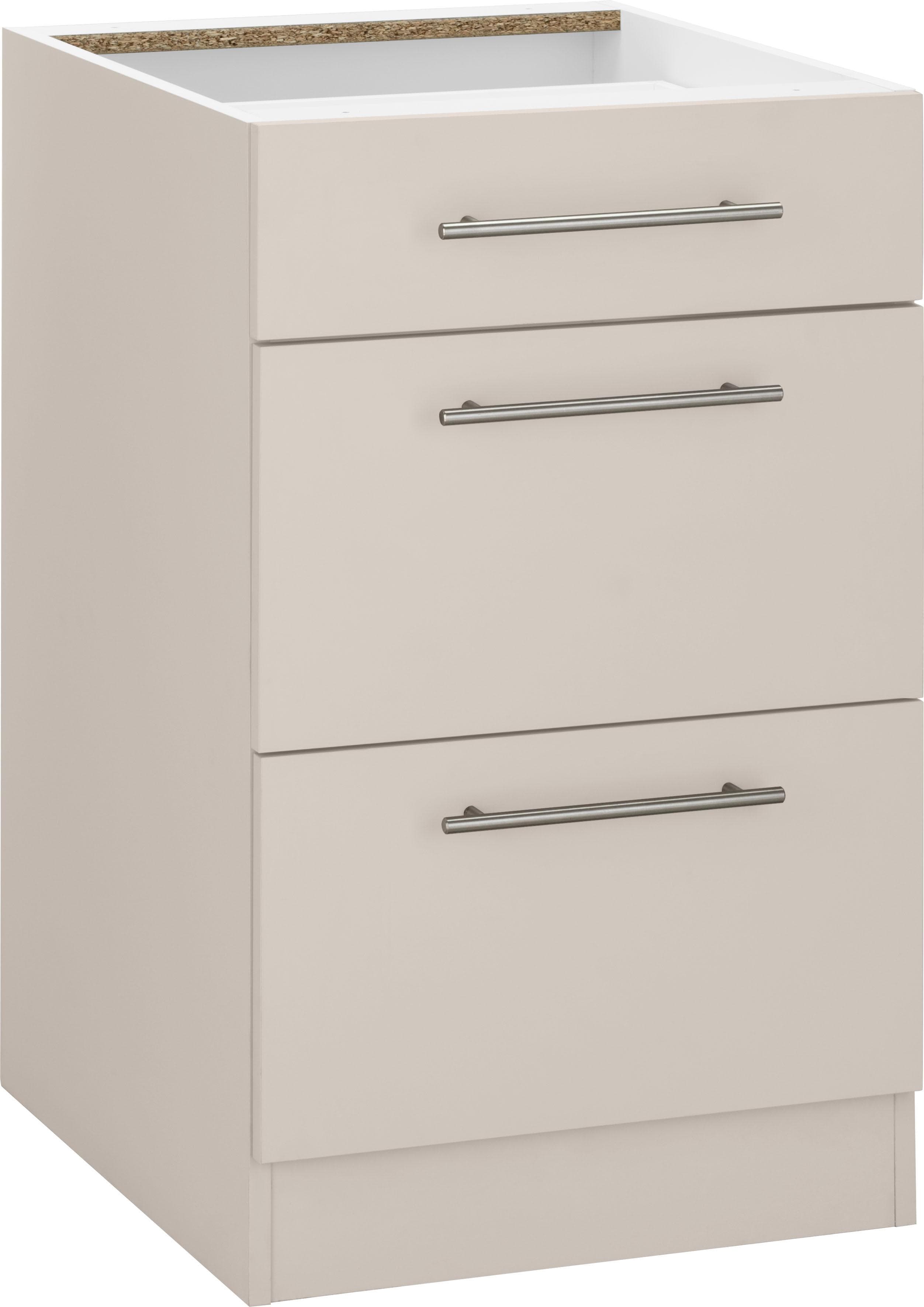 Wiho-Küchen Unterschrank Cali Beige 50cm mit 2 Auszügen