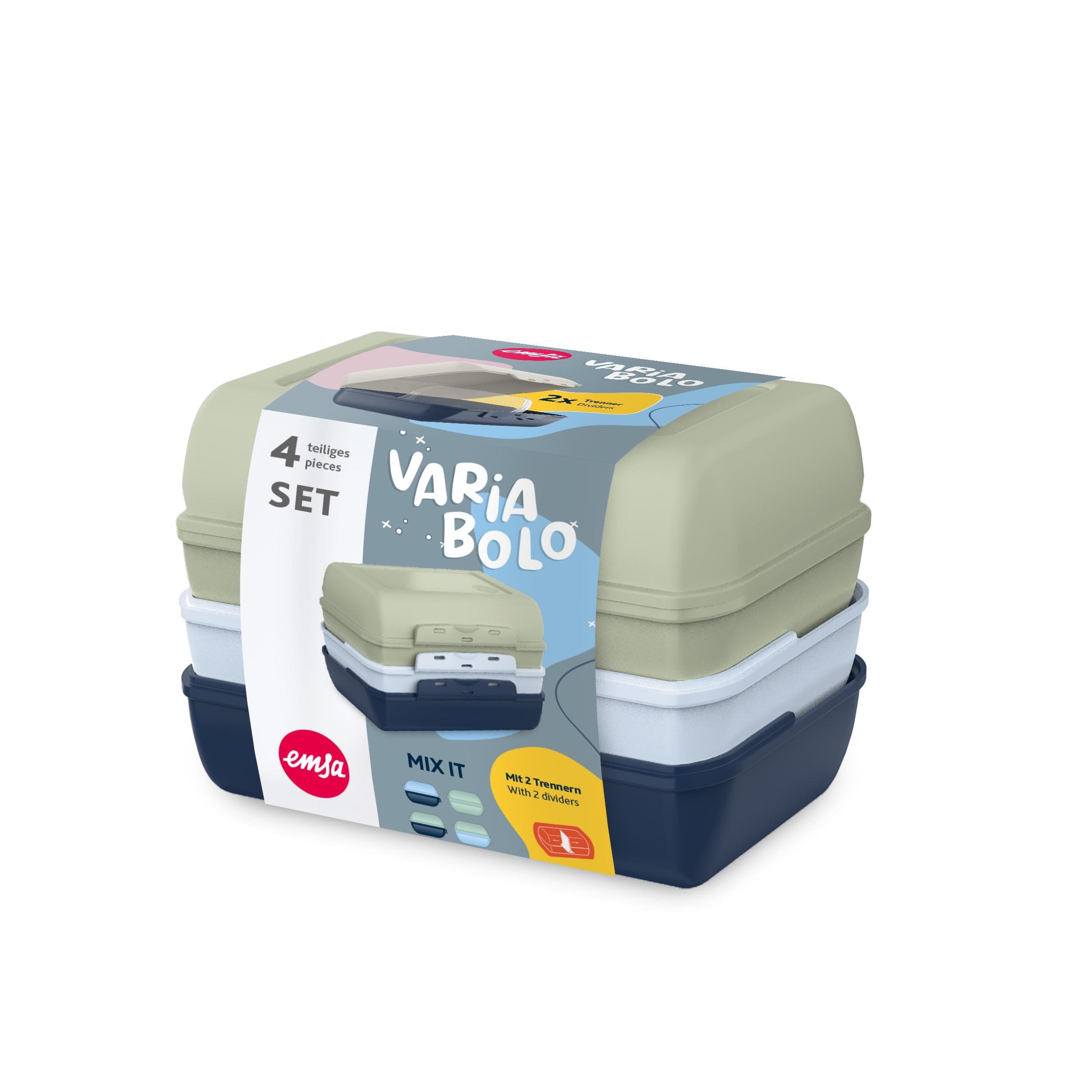 Emsa Variabolo Lunchbox Grün/Blau, stapelbar, spülmaschinenfest