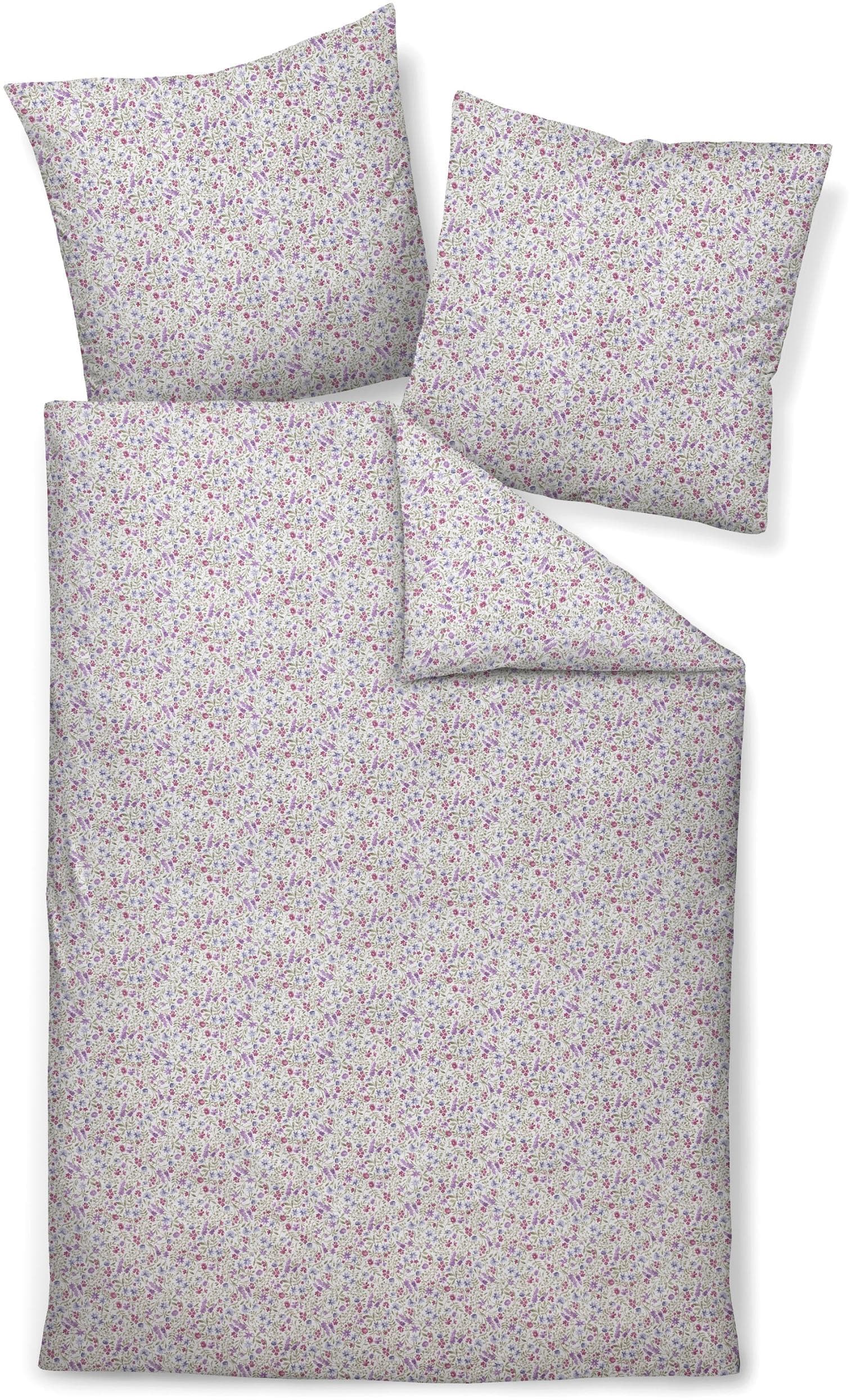 Wendebettwäsche JANINE TANGO Lila Beere 100% Baumwolle Mako-Soft-Seersucker