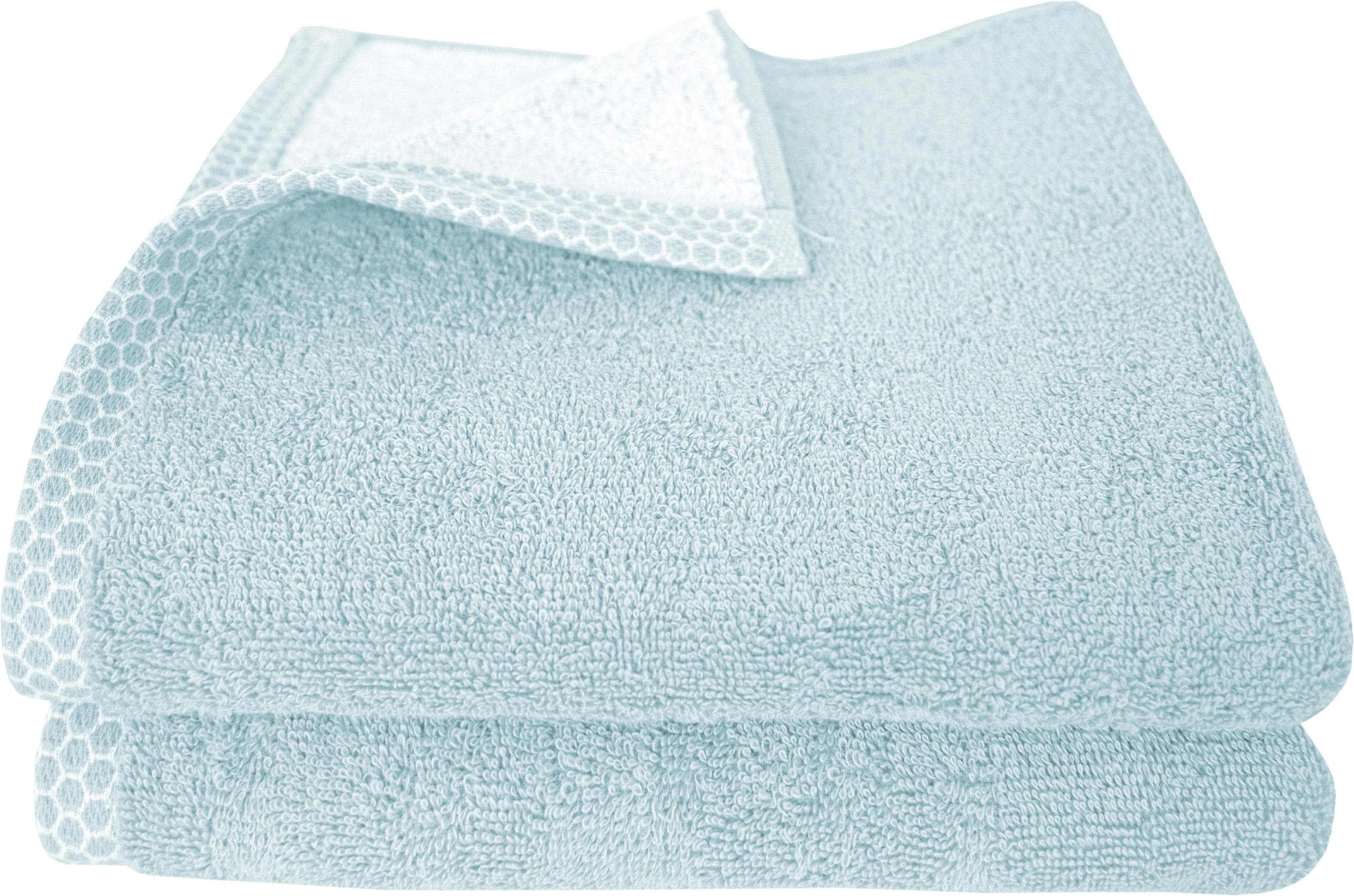 DYCKHOFF Handtuch-Set 2-tlg. Blau Bio-Baumwolle Frottier