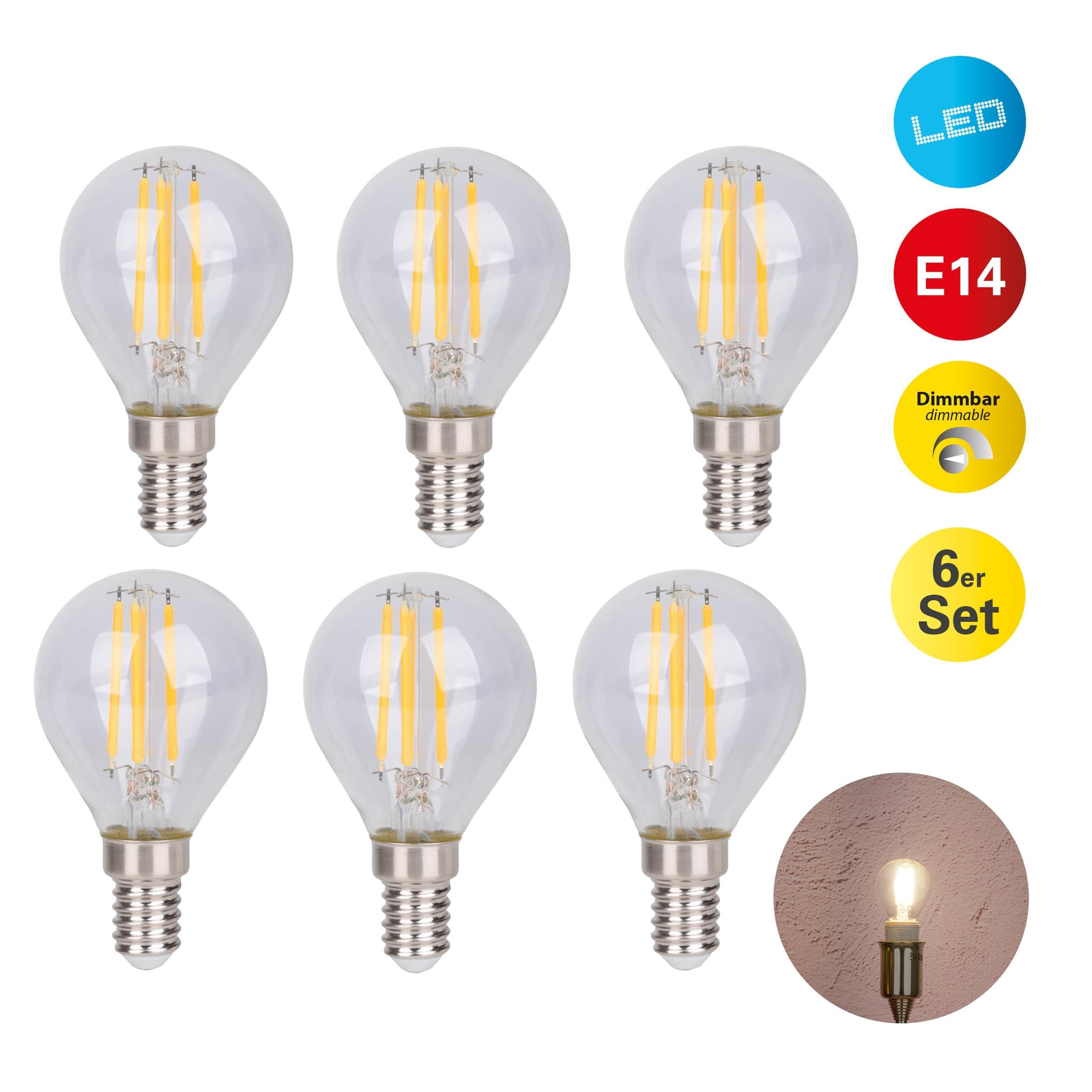 NÄVE LED-Leuchtmittel Daffy 6er Set E14 dimmbar warmweiß
