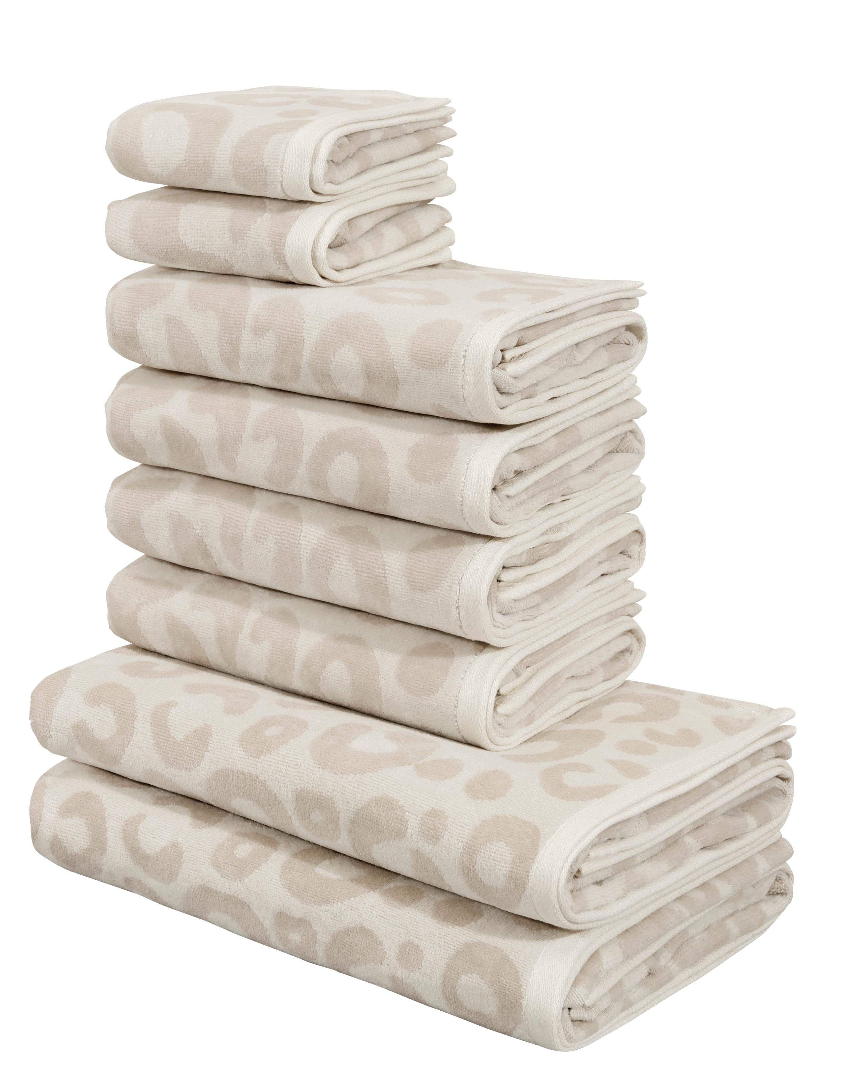 OTTO home Handtuch Set Anna 8-tlg. Leopardenmuster 100% Baumwolle