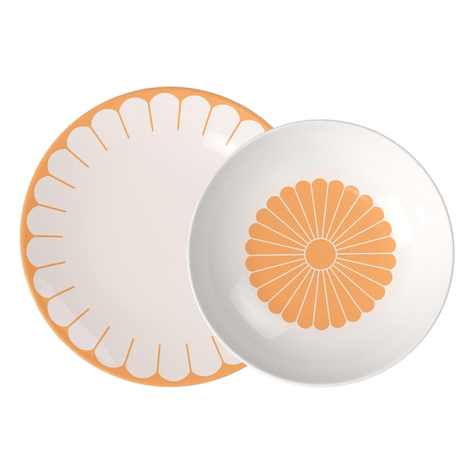 Villeroy & Boch Tafelservice Fleur Couleur 12er Set Gelb Porzellan