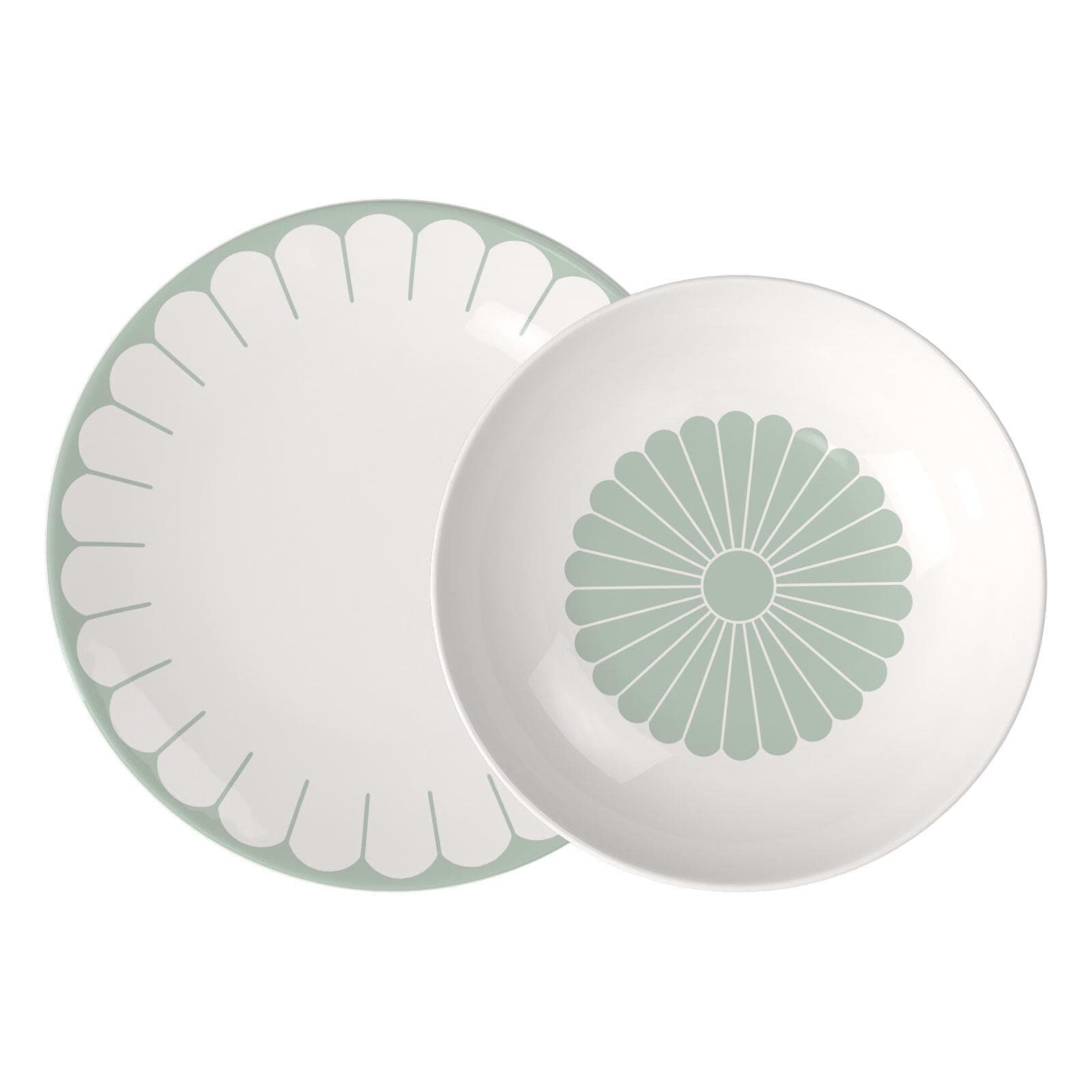 Villeroy & Boch Geschirr-Set Fleur Couleur 12-tlg. Grün Porzellan