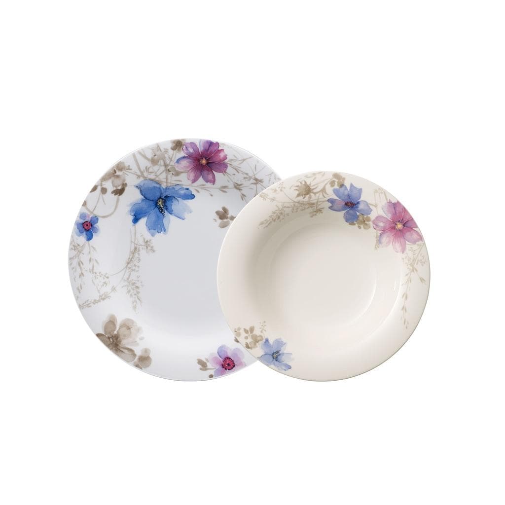 Villeroy & Boch Tafelservice Mariefleur Gris Basic Bunt 12-tlg. Fine China-Porzellan