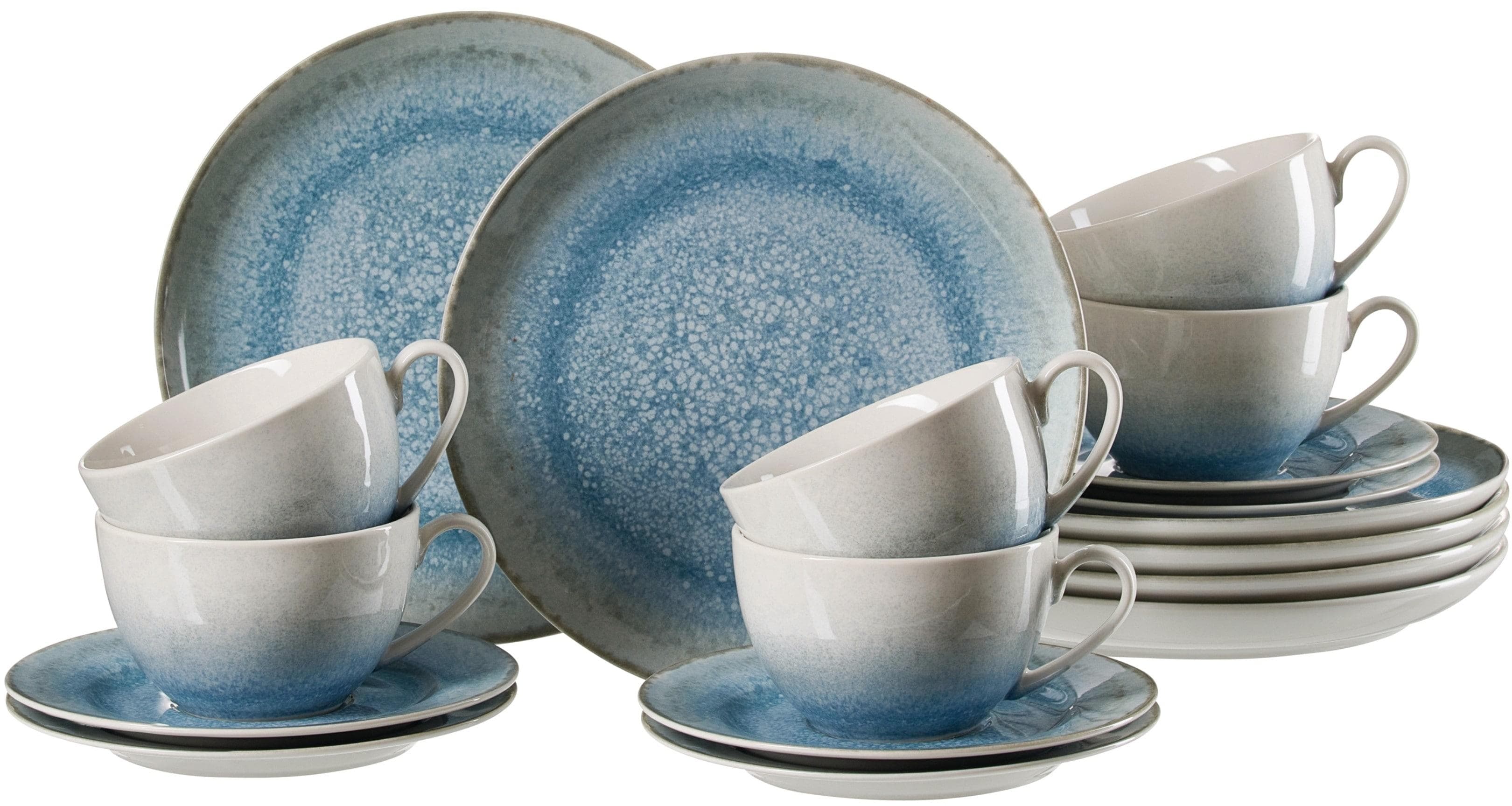 RITZENHOFF & BREKER Kaffeeservice Oslo 18-tlg. Blau Steinzeug