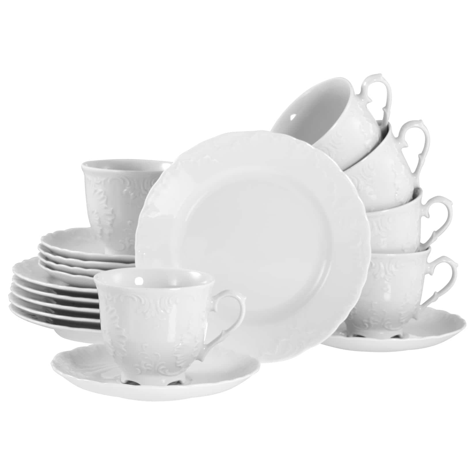 Weißes Kaffeeservice aus Porzellan