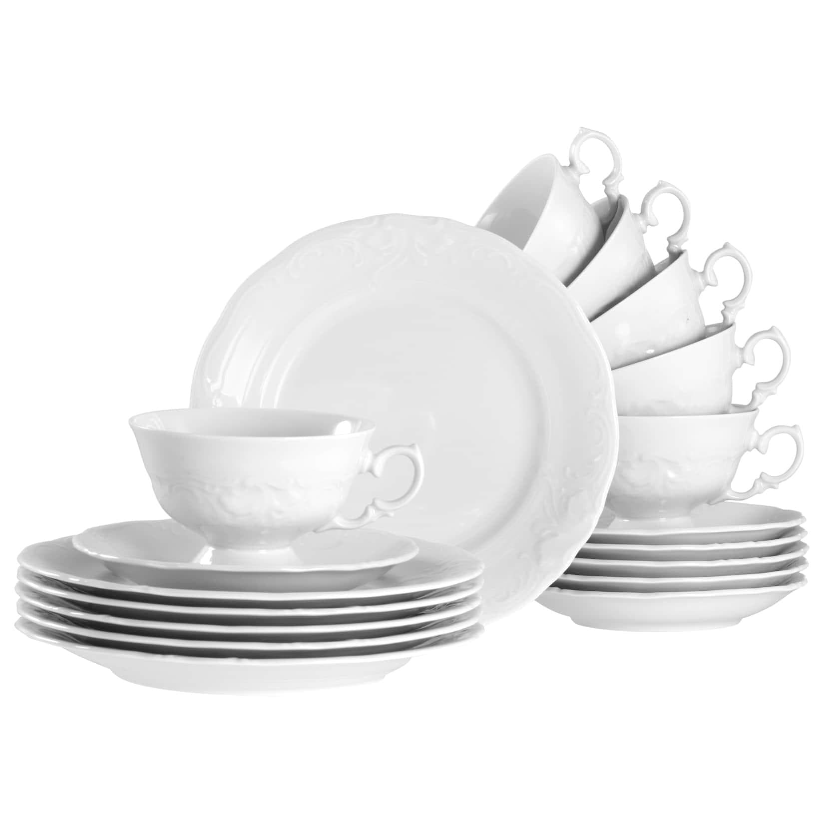 Creatable Kaffeeservice Frederike Weiss 18-tlg. Weiß Porzellan