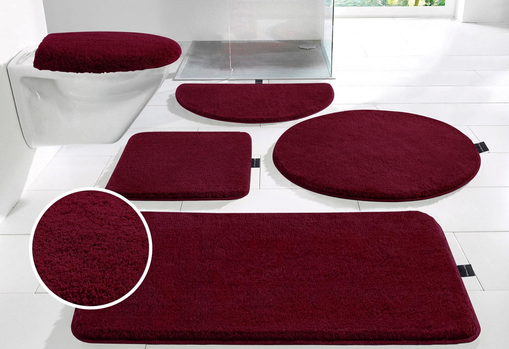 Bruno Banani Lana Badteppich Bordeaux Unifarben