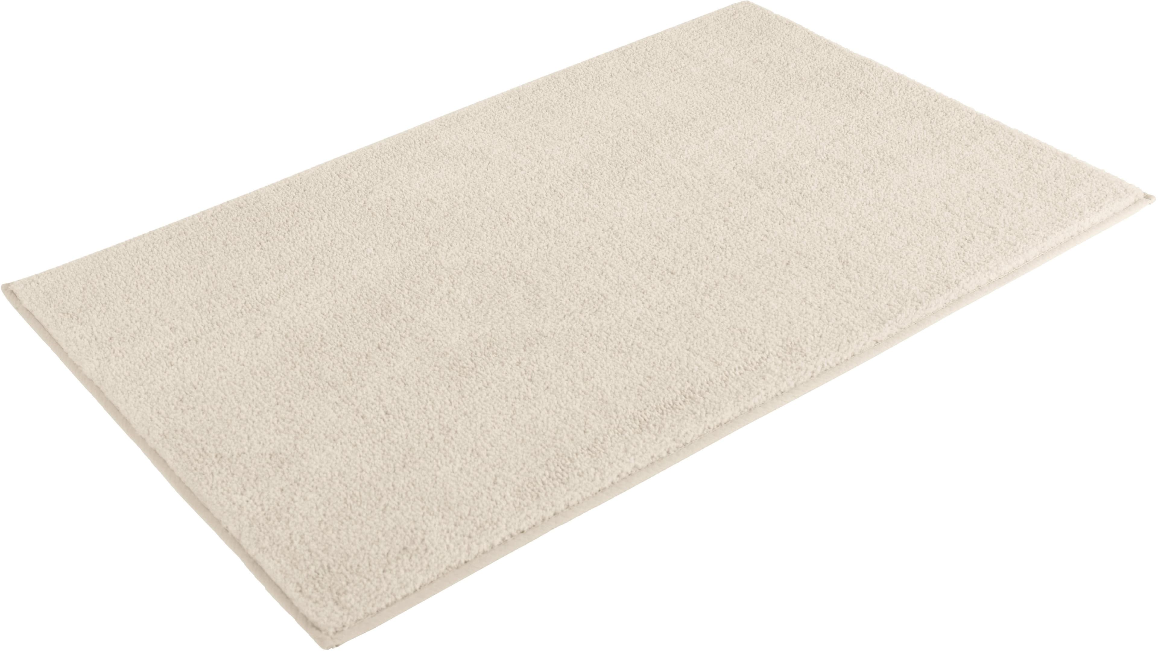 My Home Badematte Vanessa, Badvorleger, Badezimmer Teppich, Höhe 10 mm, rutschhemmend beschichtet, fußbodenheizungsgeeignet, schnell trocknend, strapazierfähig, Polyester, rechteckig, Badteppich, weiche Haptik, unifarben