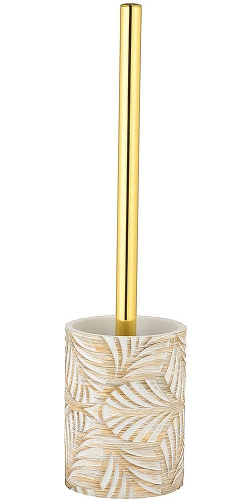 WENKO WC-Garnitur Terralba Weiß Gold Polyresin Silikon