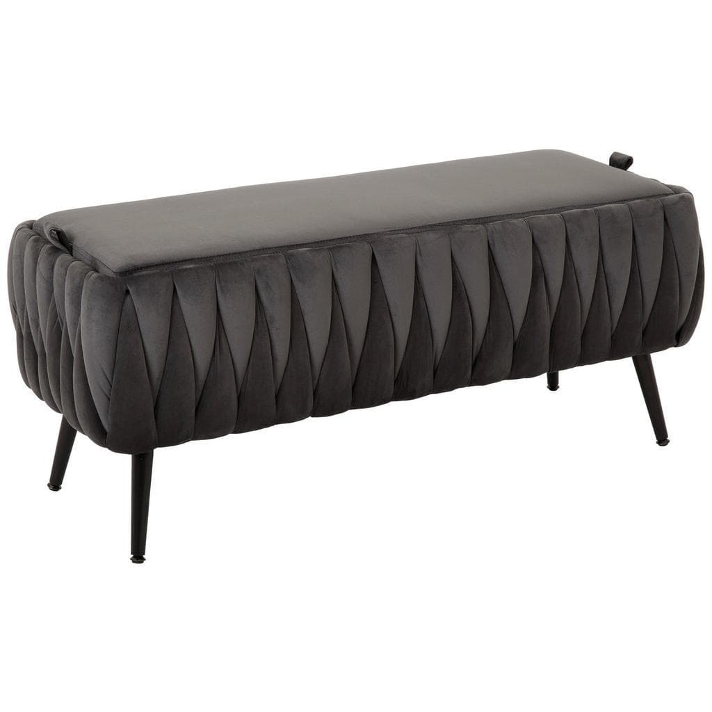 Xora Hockerbank Schwarz Dunkelgrau Metall Textil 2-Sitzer