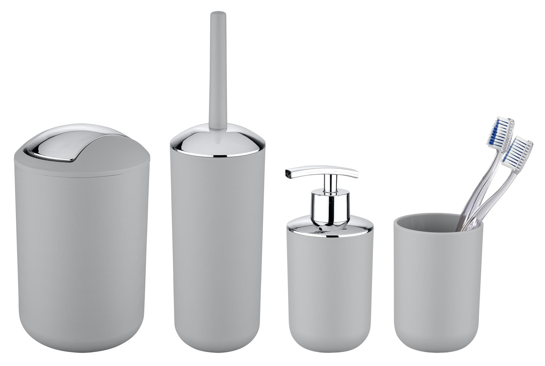 Badaccessoire-Set WENKO Brasil Grau Matt Kunststoff