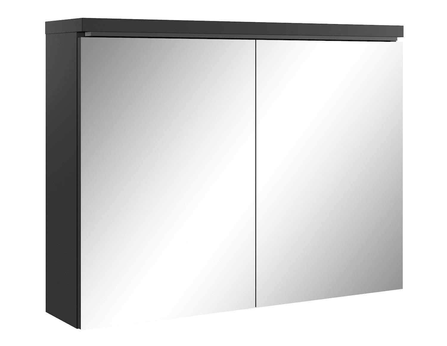 Badplaats Spiegelschrank Paso Schwarz 80x20x60 cm