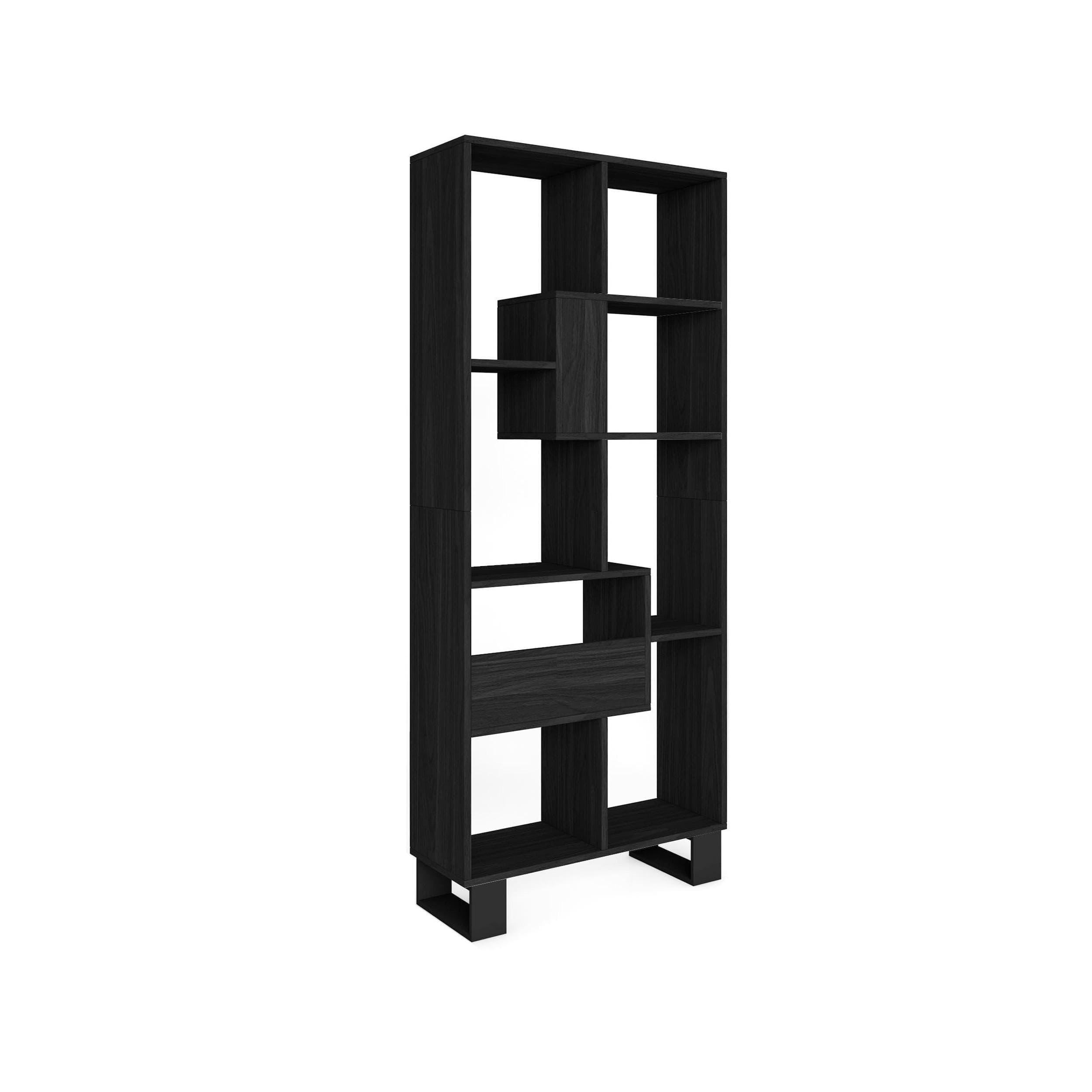 REGAL Bibliothek Schwarz 67x31x174cm