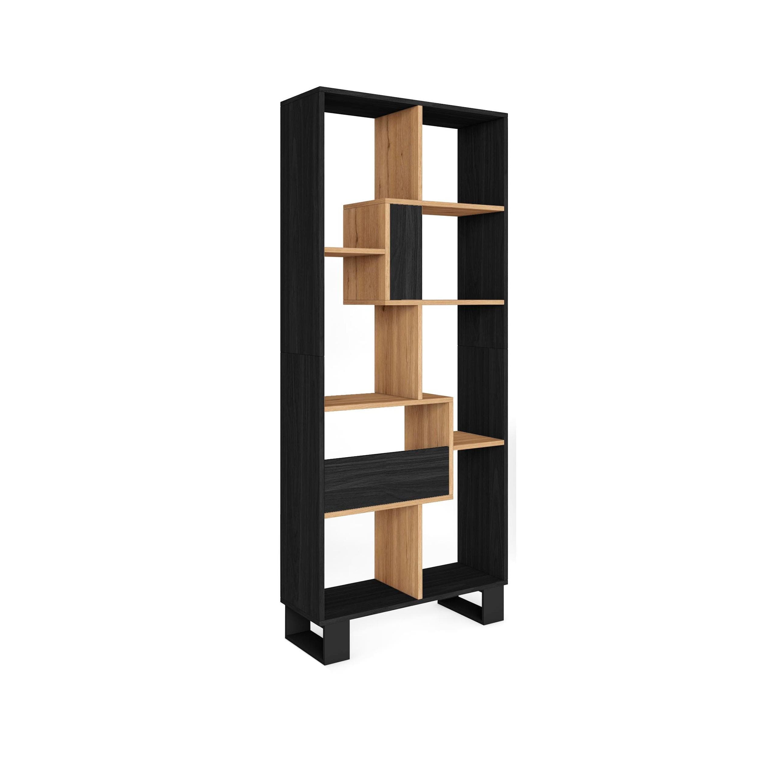REGAL Bibliothek Schwarz Eiche 67/31/174cm