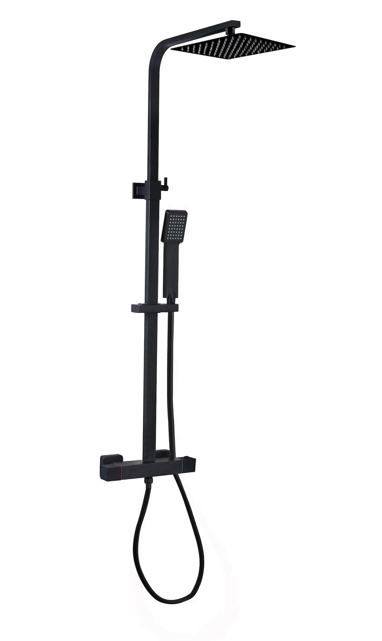 Badplaats DUSCHSET Levu Schwarz Messing - Thermostat