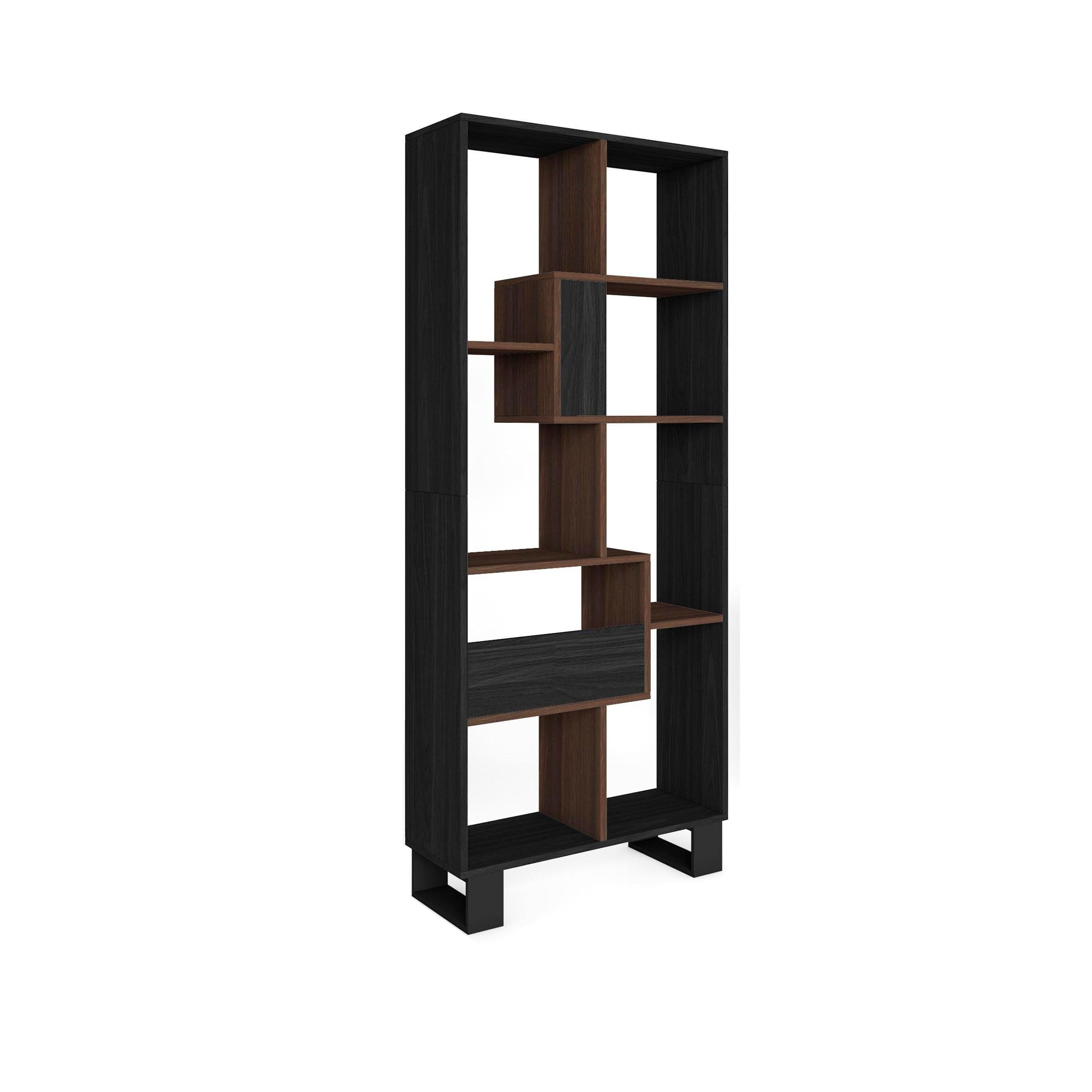 REGAL Bibliothek Schwarz Eiche dunkel 67/31/174cm